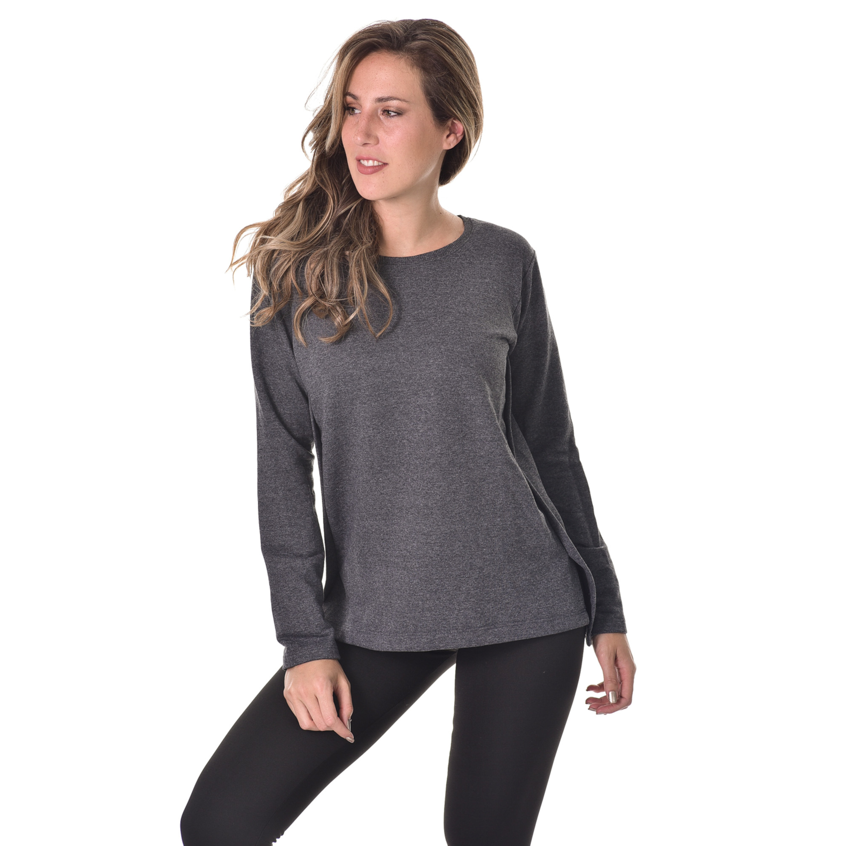 Sudadera Gris Melange Oscuro Audaz Fitness