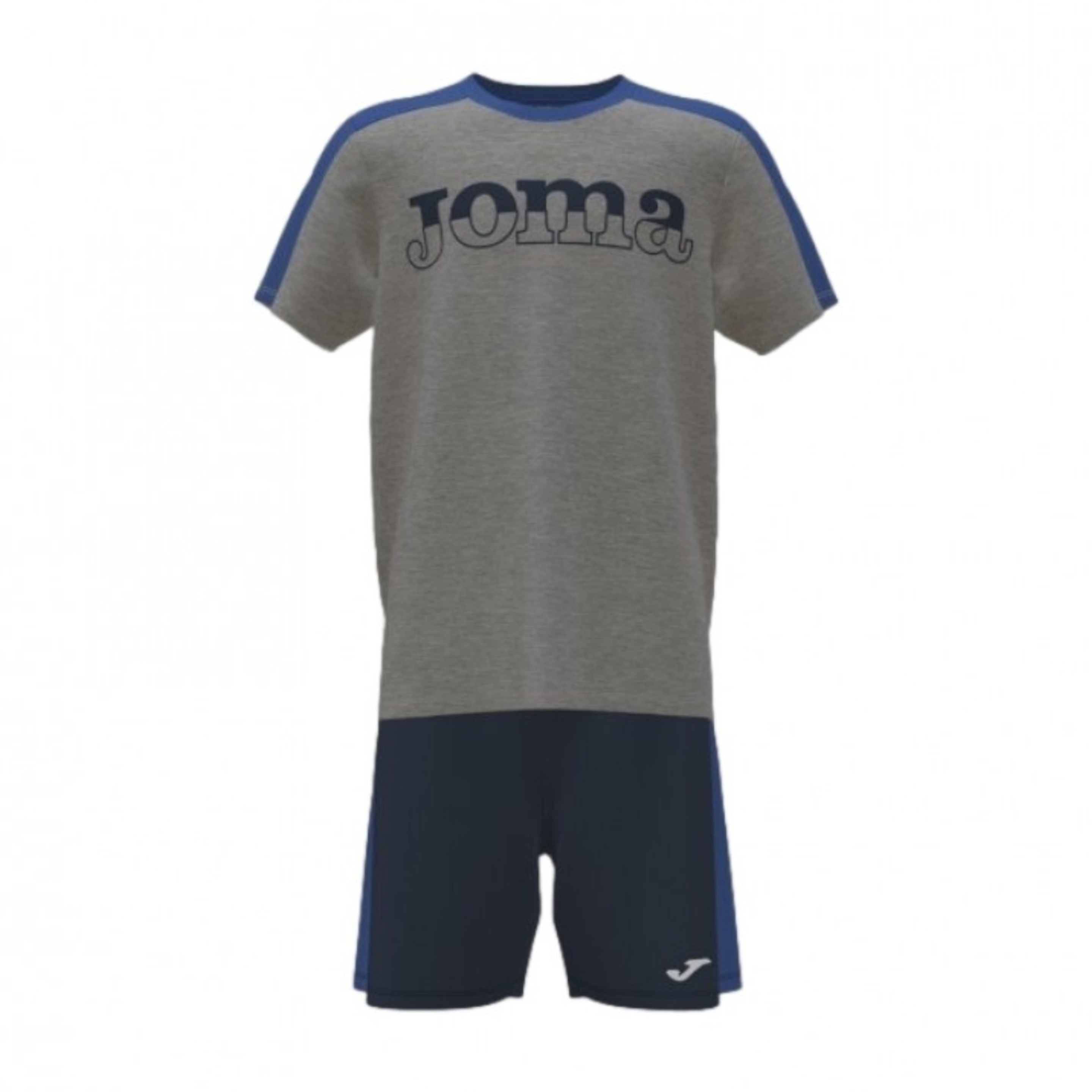 Conjunto T-shirt + Calção Criança Respiráveis Stripe Set Zinza Melange Marinho - gris-azul-marino - 
