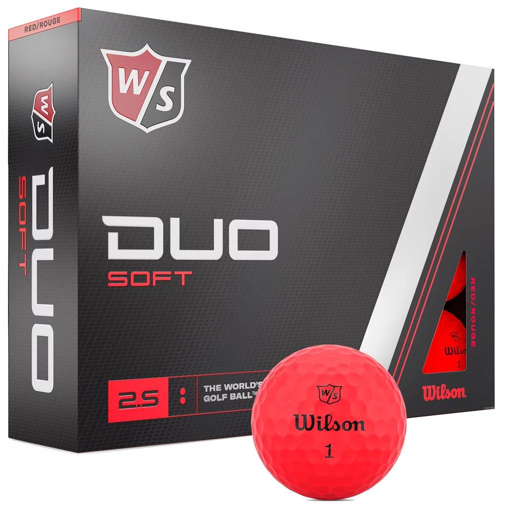 12 Pelotas De Golf Wilson Duo Soft - rojo - 