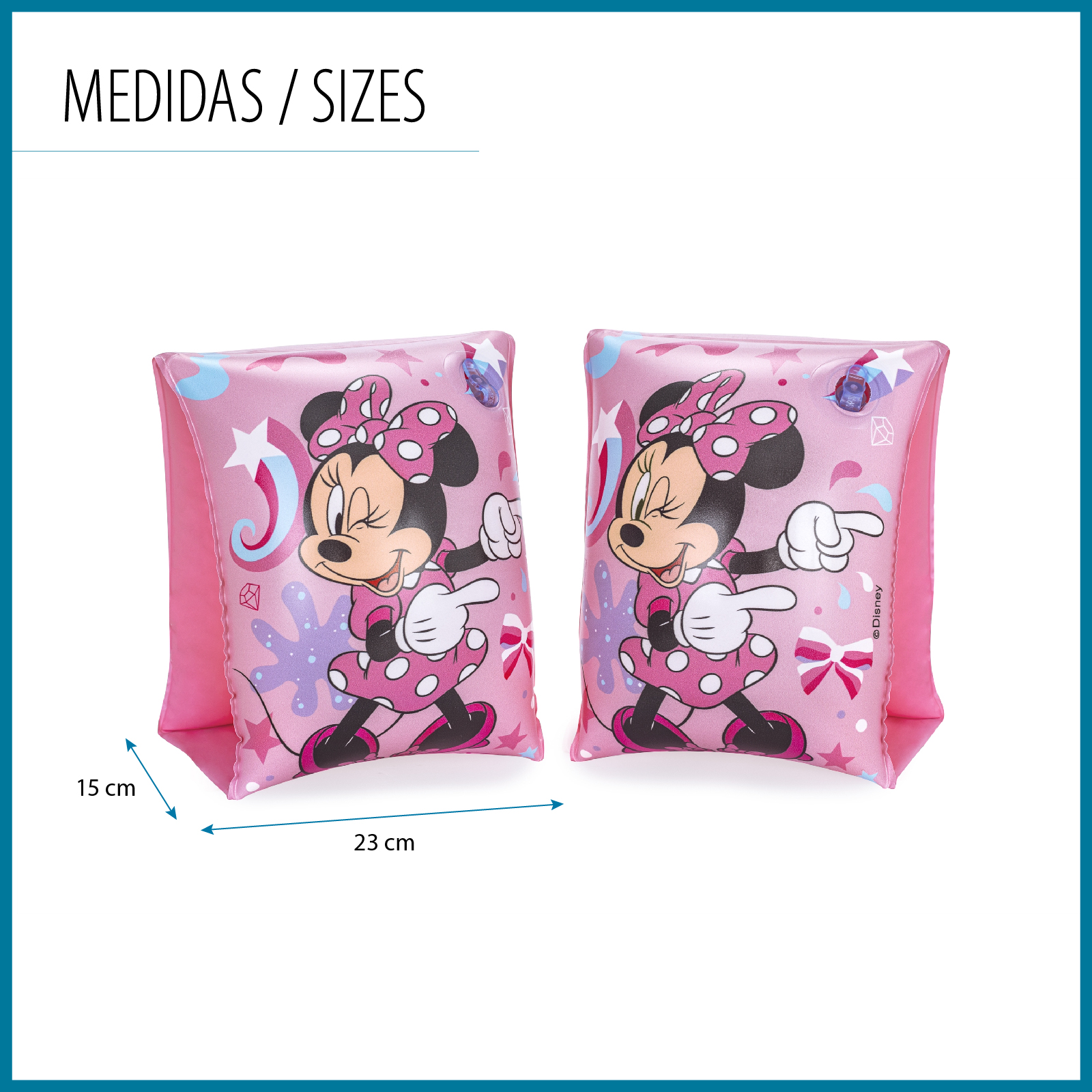 Manguitos Hinchables Para Niños De 3 A 6 Años Bestway 17x12 Cm Diseño De Minnie Mouse Doble Cámara