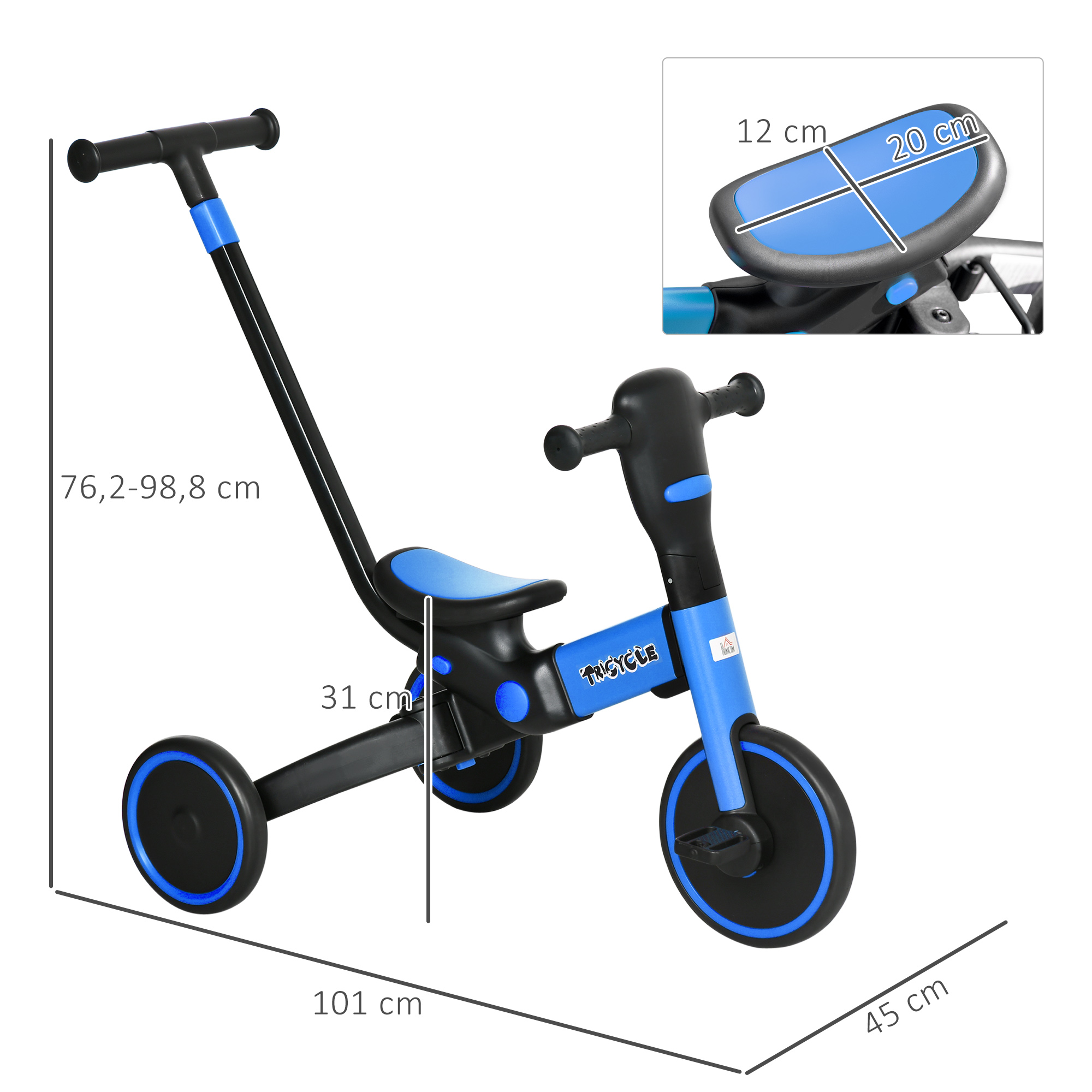 Triciclo Para Bebés Homcom 370-226v00bu