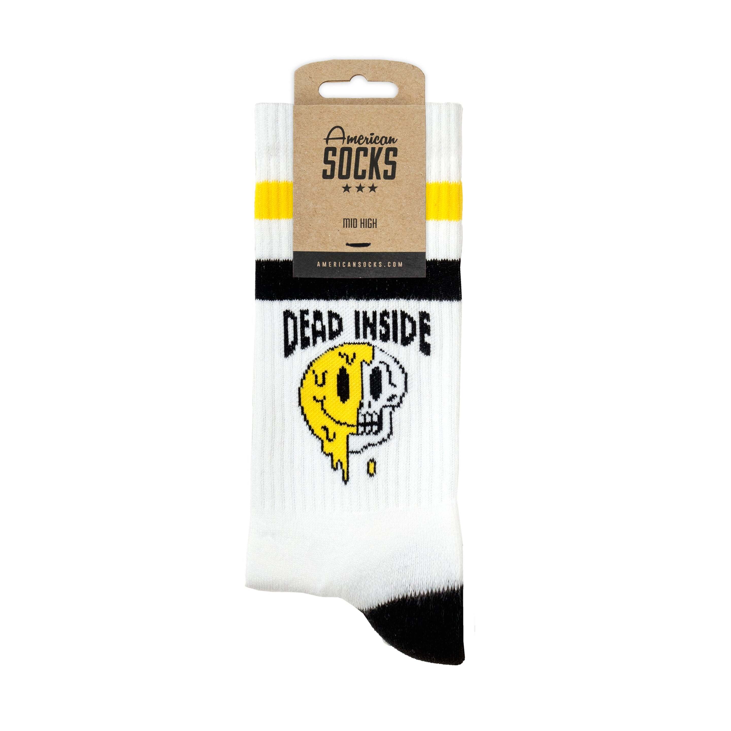 Calcetines American Socks Dead Inside Mid High - Blanco - Calcetines Técnicos De Deporte  MKP