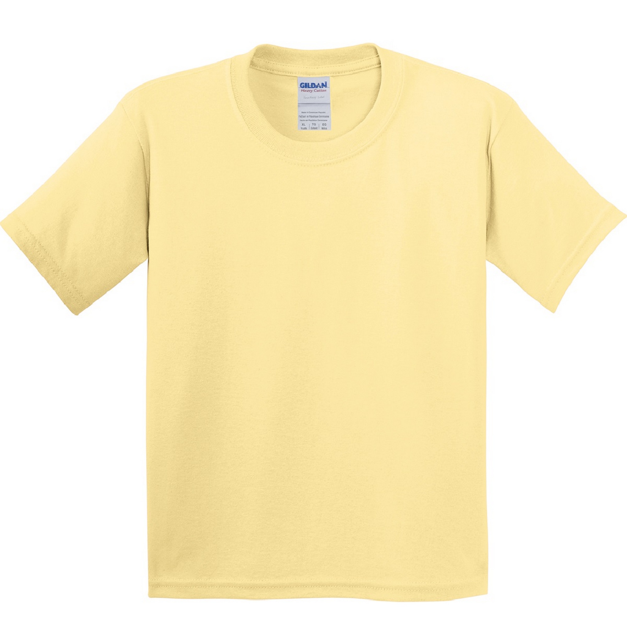 Camiseta Básica De Manga Corta Con Algodón Grueso (paquete De 2) - amarillo-palo - 