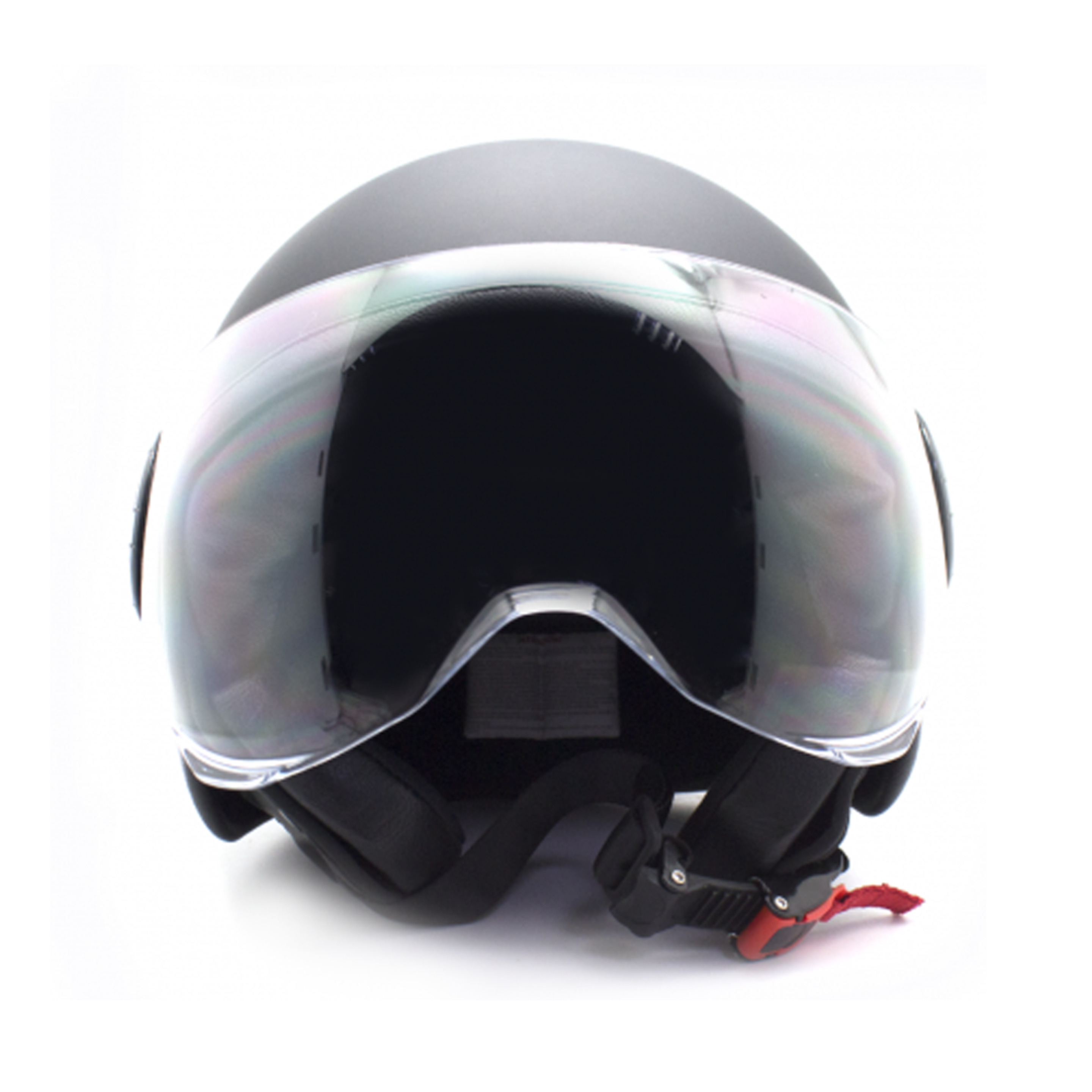 Casco Moto Jet Negro Con Gafas Protectoras