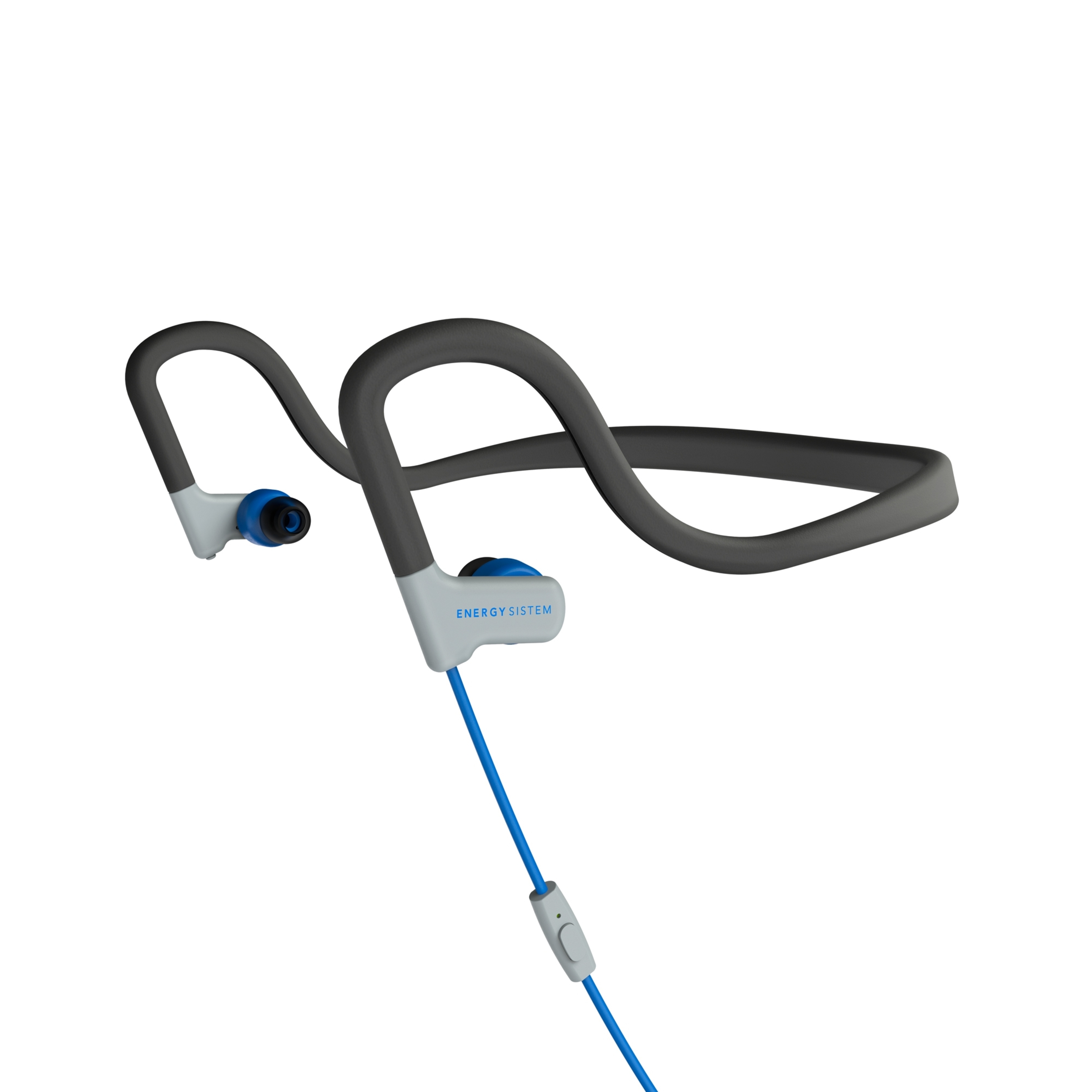 Energy Sistem Auriculares Earphones Sport 2 Blue Mic (Neckband-fit, Sweatproof, Control Talk, Mic)