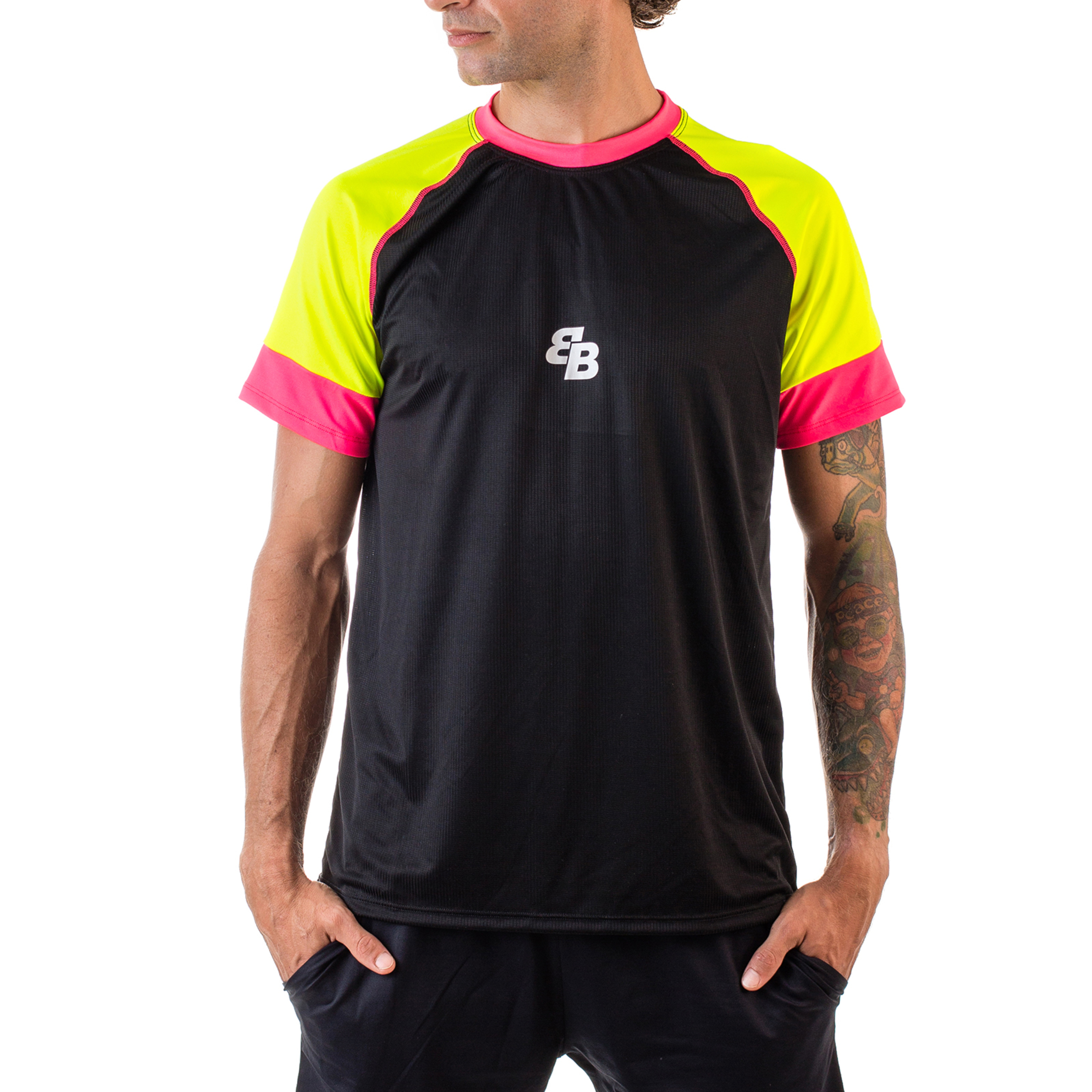 Camiseta De  Tenis Owens Bb By Belén Berbel - Negro/Amarillo - Ropa De Tenis Y Padel  MKP