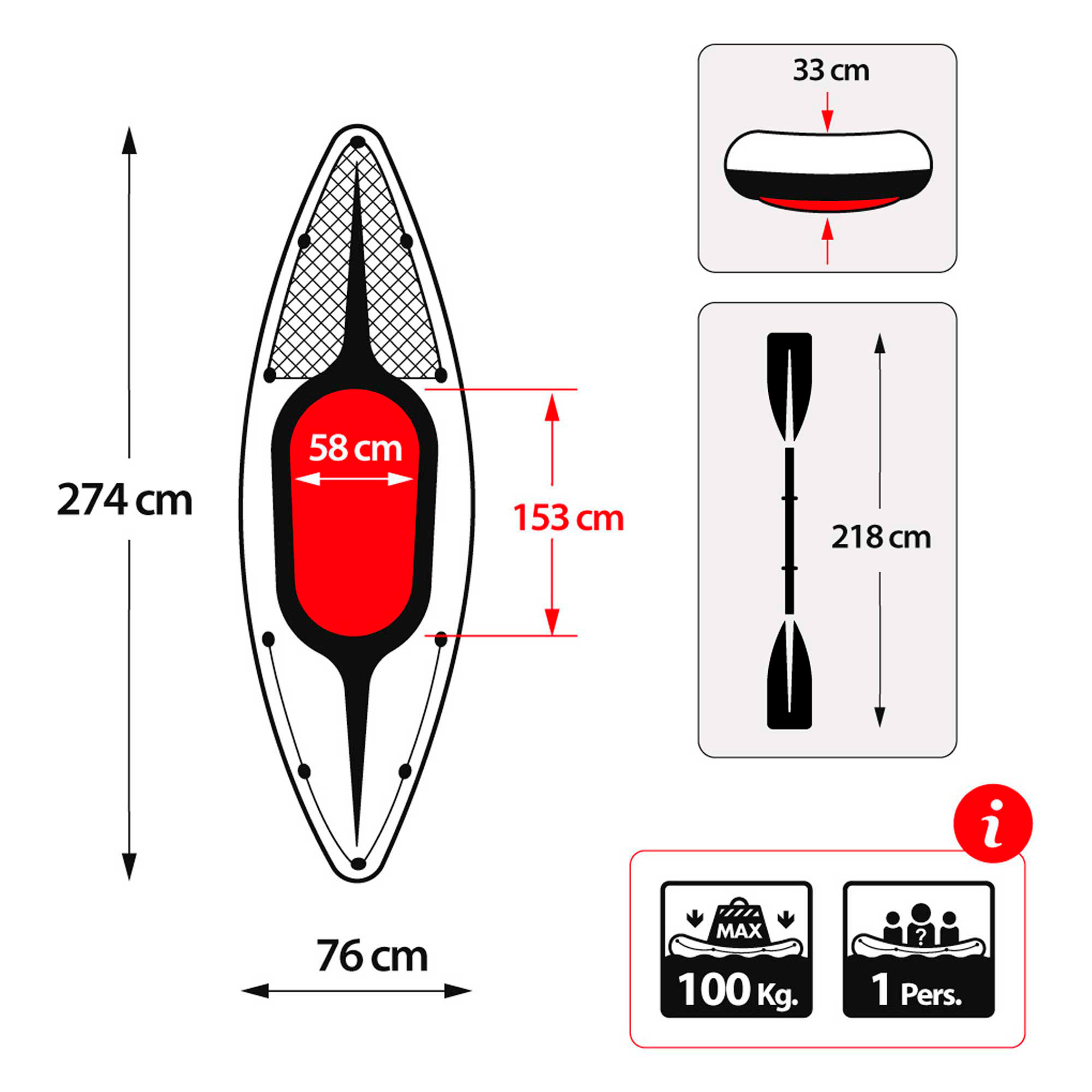 Kayak Hinchable Intex Challenger K1 & 1 Remo