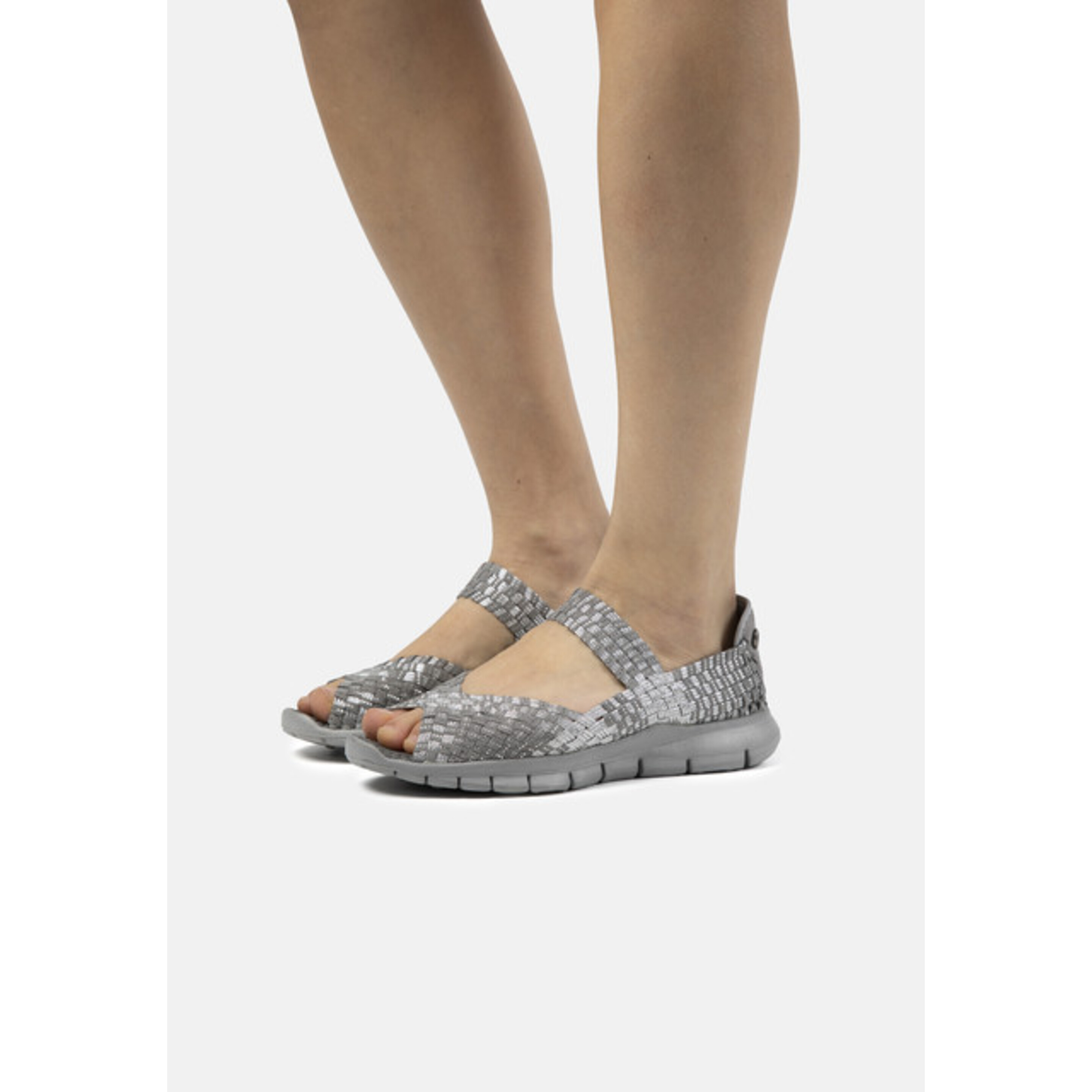 Zapatillas Deportivas De Mujer Bernie Mev De Textil En Gris Plateado (talla 35 A 42)