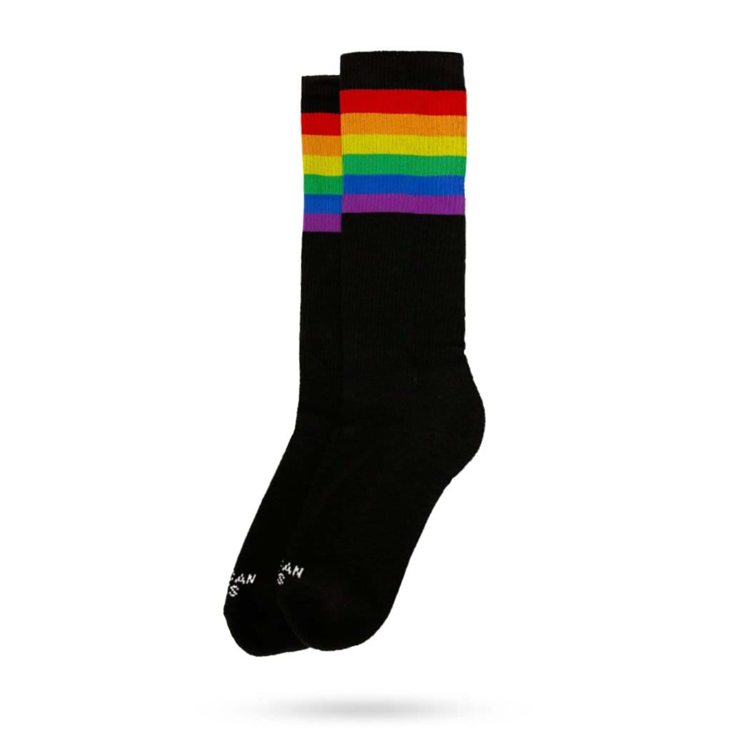 Meias American Socks - Rainbow Pride (Black) - Mid High - negro - 