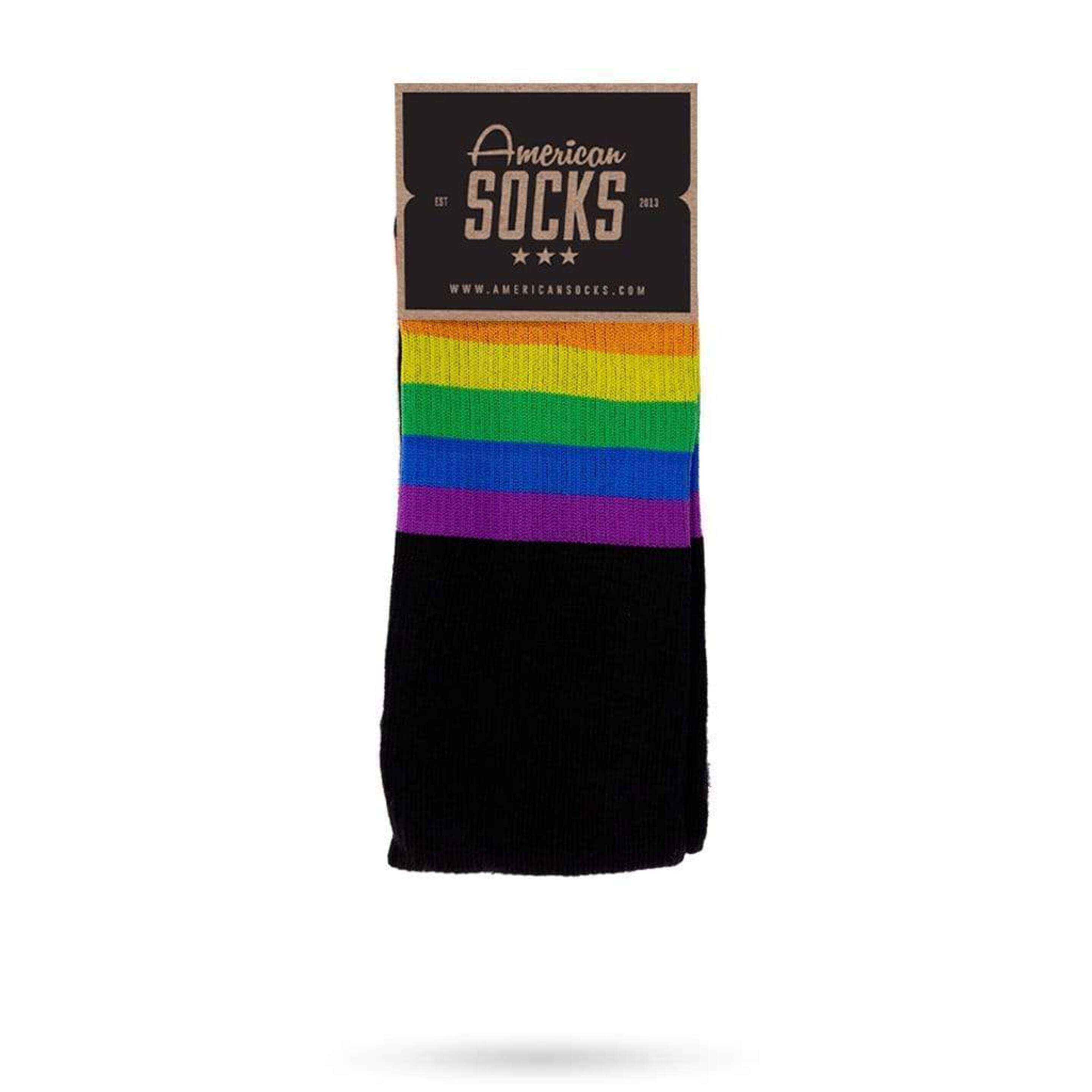 Meias American Socks - Rainbow Pride (Black) - Mid High