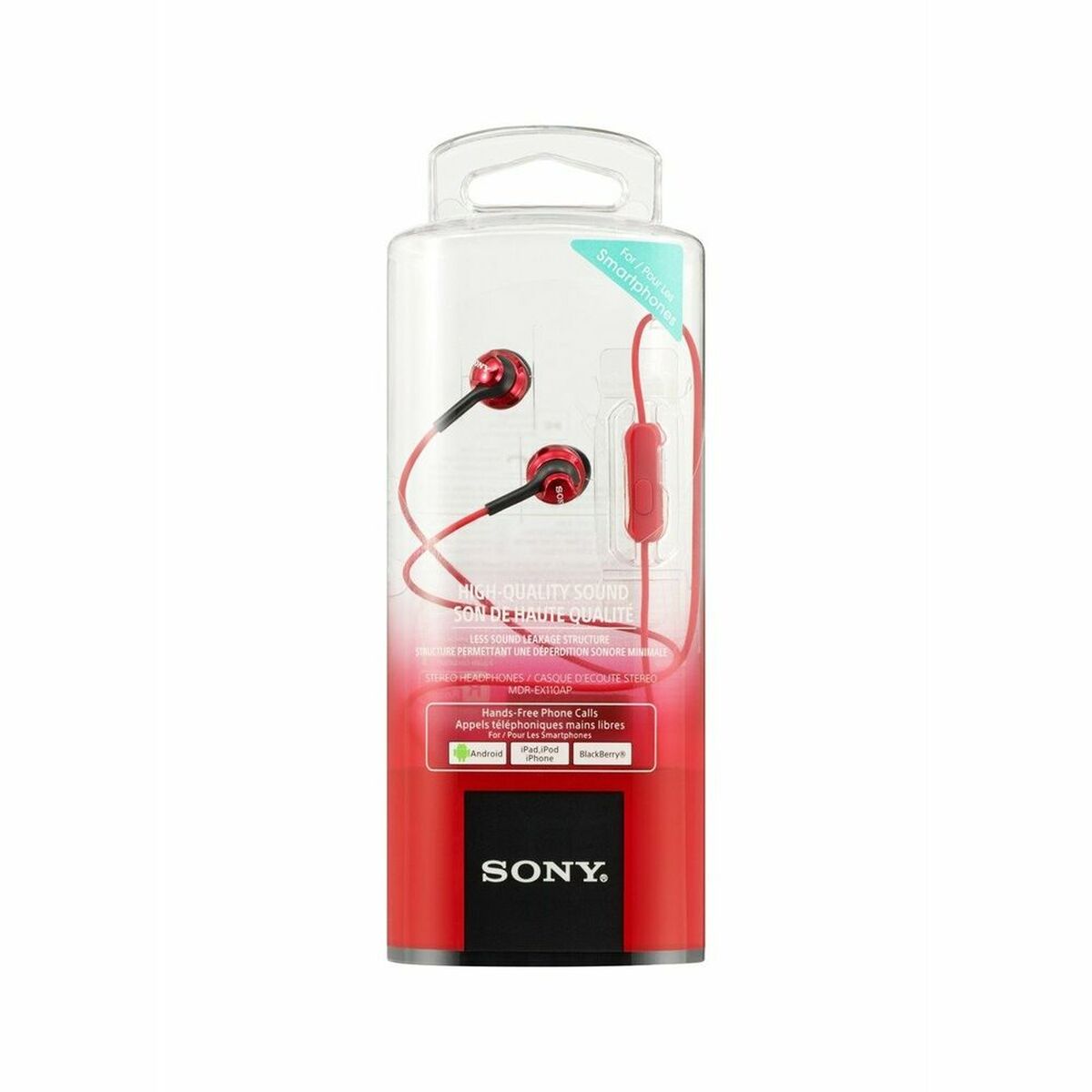 Auriculares Com Microfone Sony Mdr-ex110ap Vermelho