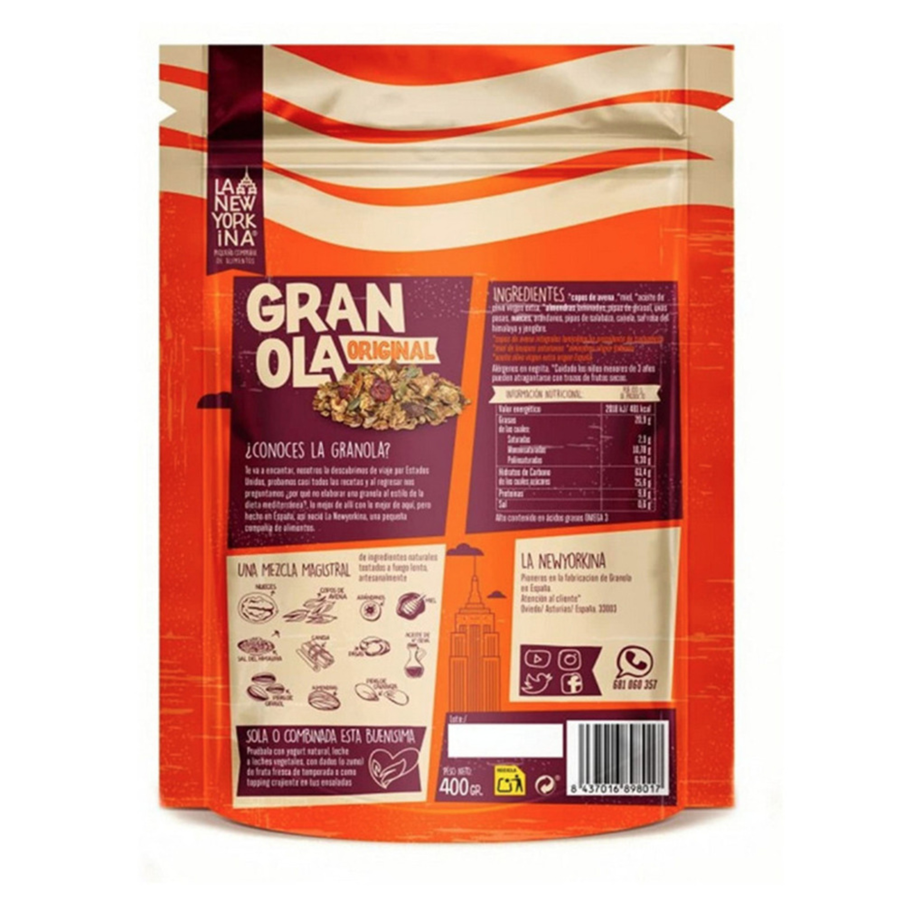 Granola Original La Newyorkina 400gr Miel