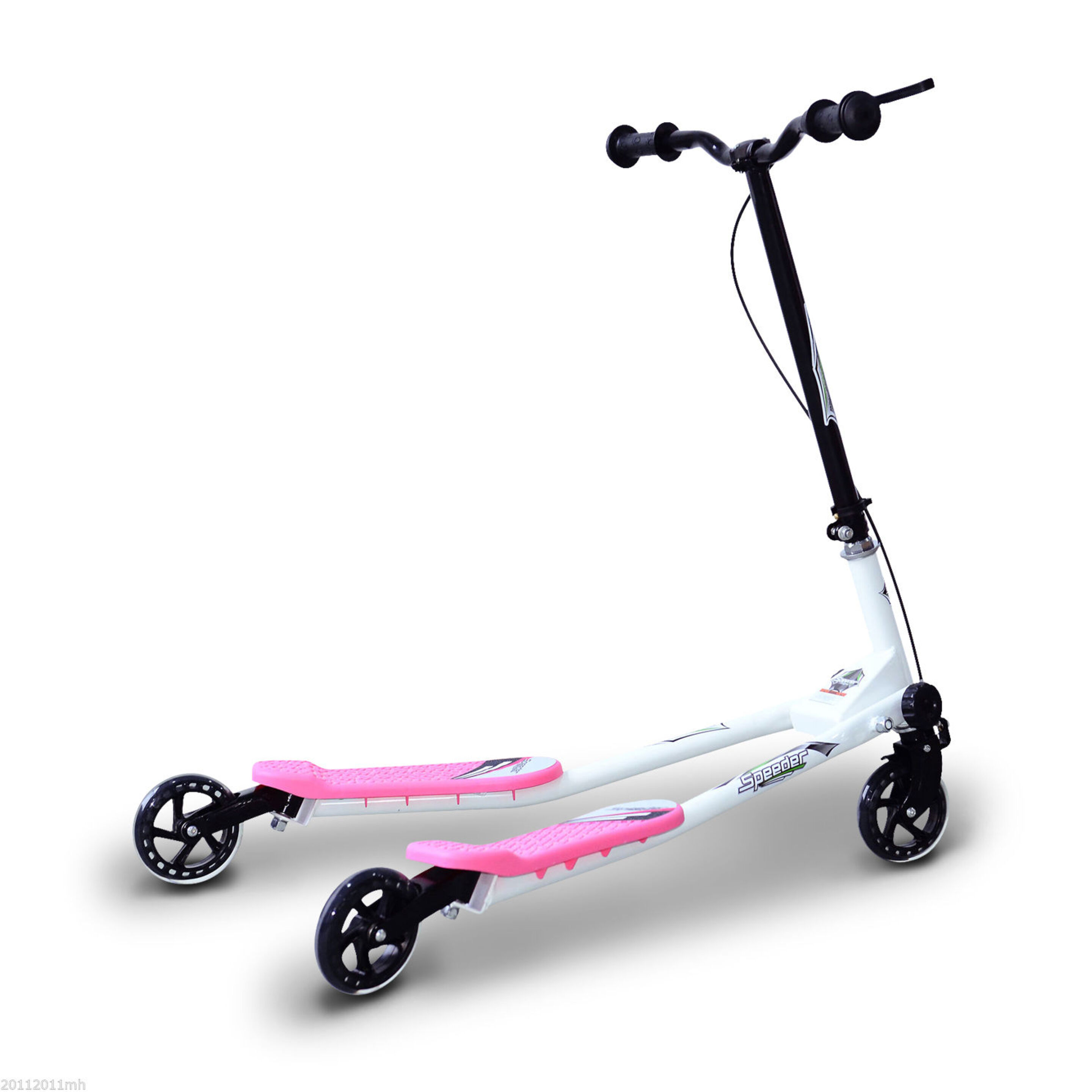 Homcom® Patinete Scooter De 3 Ruedas Plegable Scooter De Reductor Rosa 60 Kg