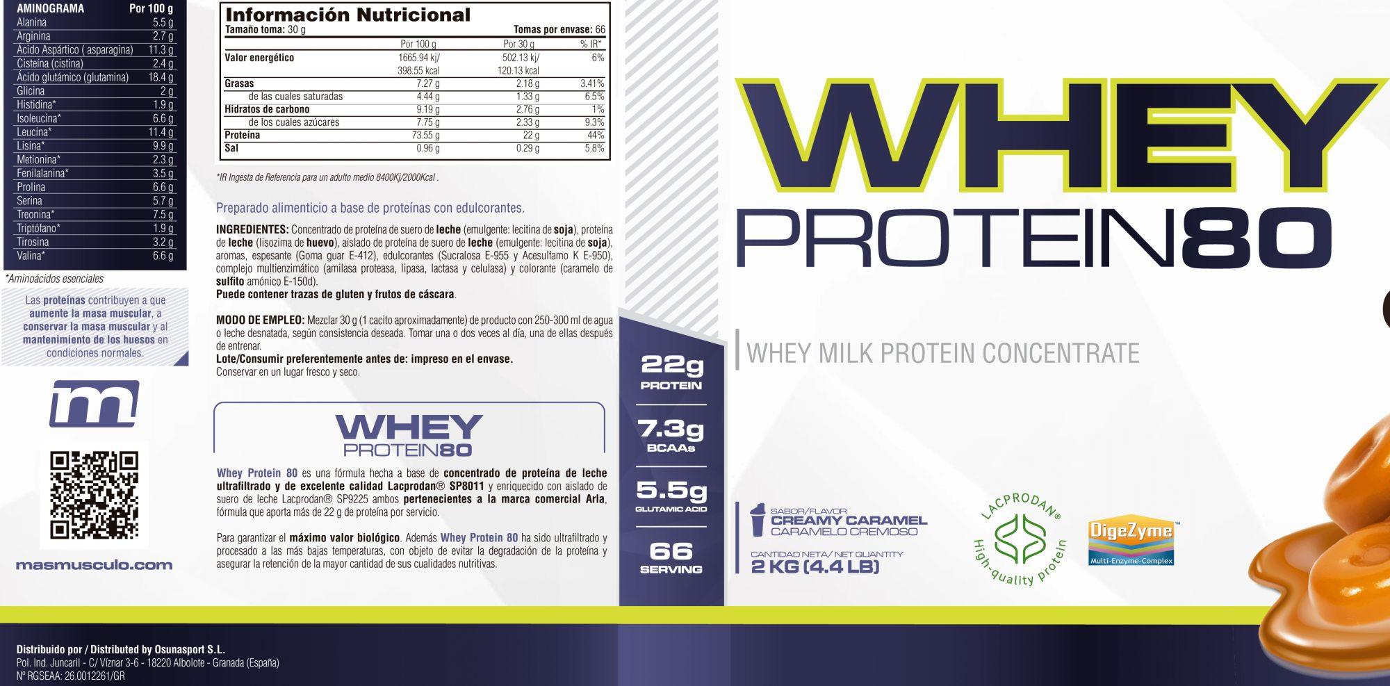 Whey Protein80 - 2 Kg De Mm Supplements Sabor Caramelo Cremoso