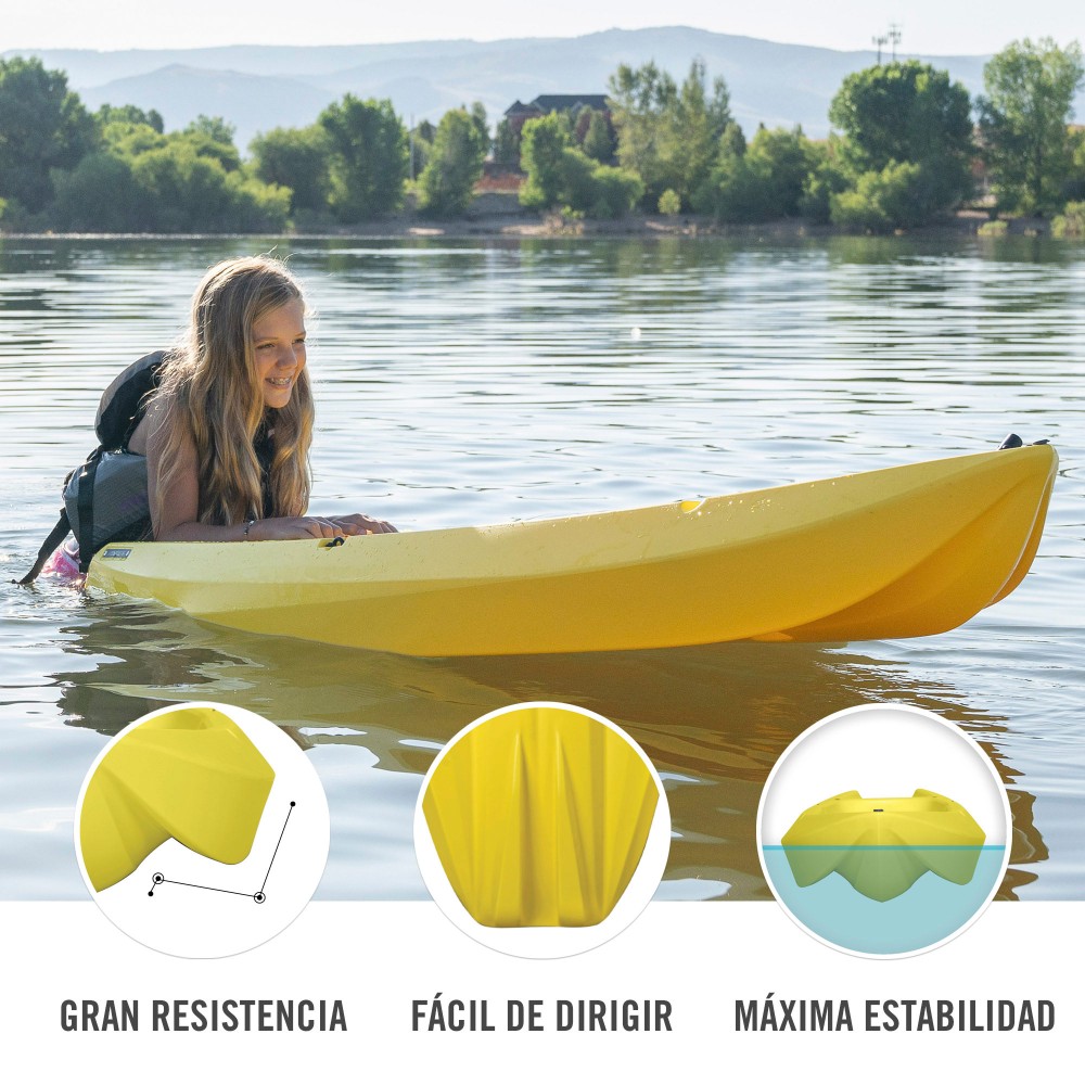 Kayak Rígido Amarillo Con Remo Juvenil Lifetime