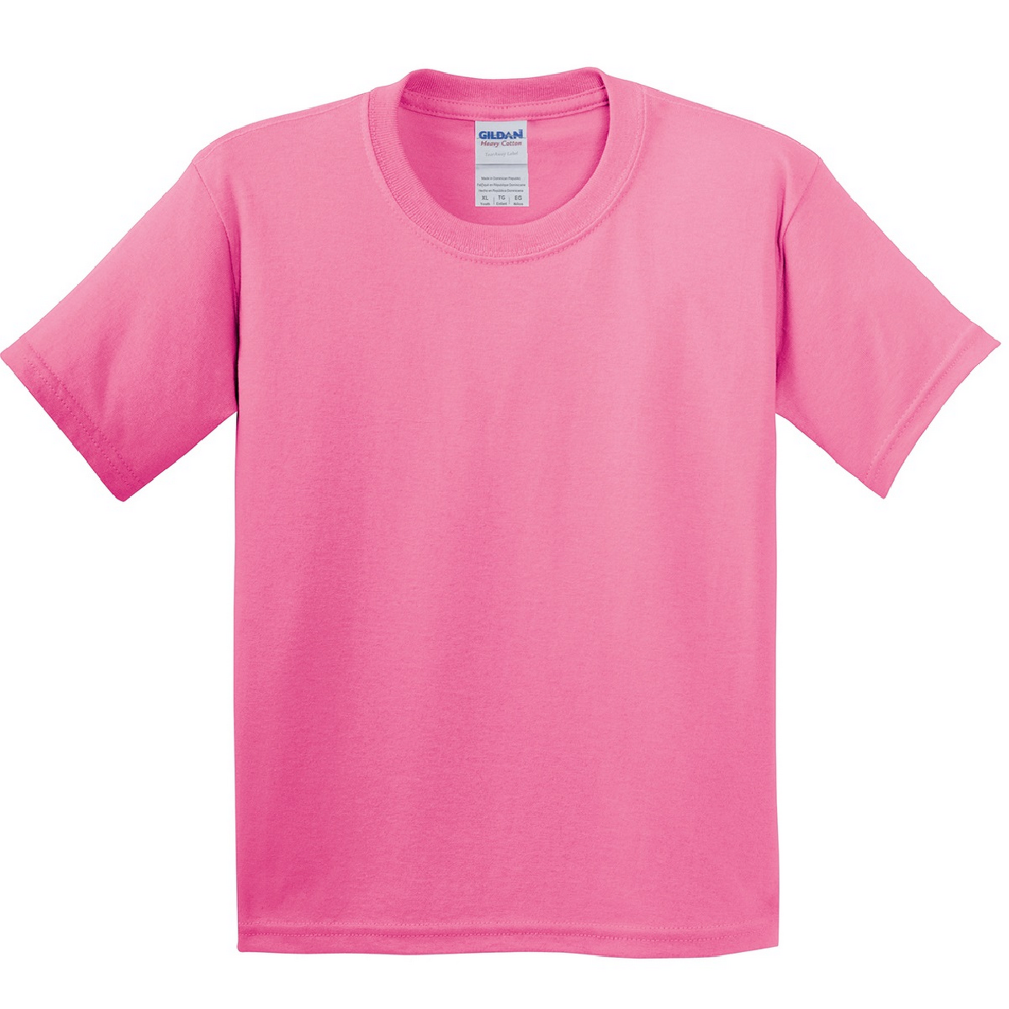 Camiseta Básica De Manga Corta Con Algodón Grueso Gildan - rosa - 