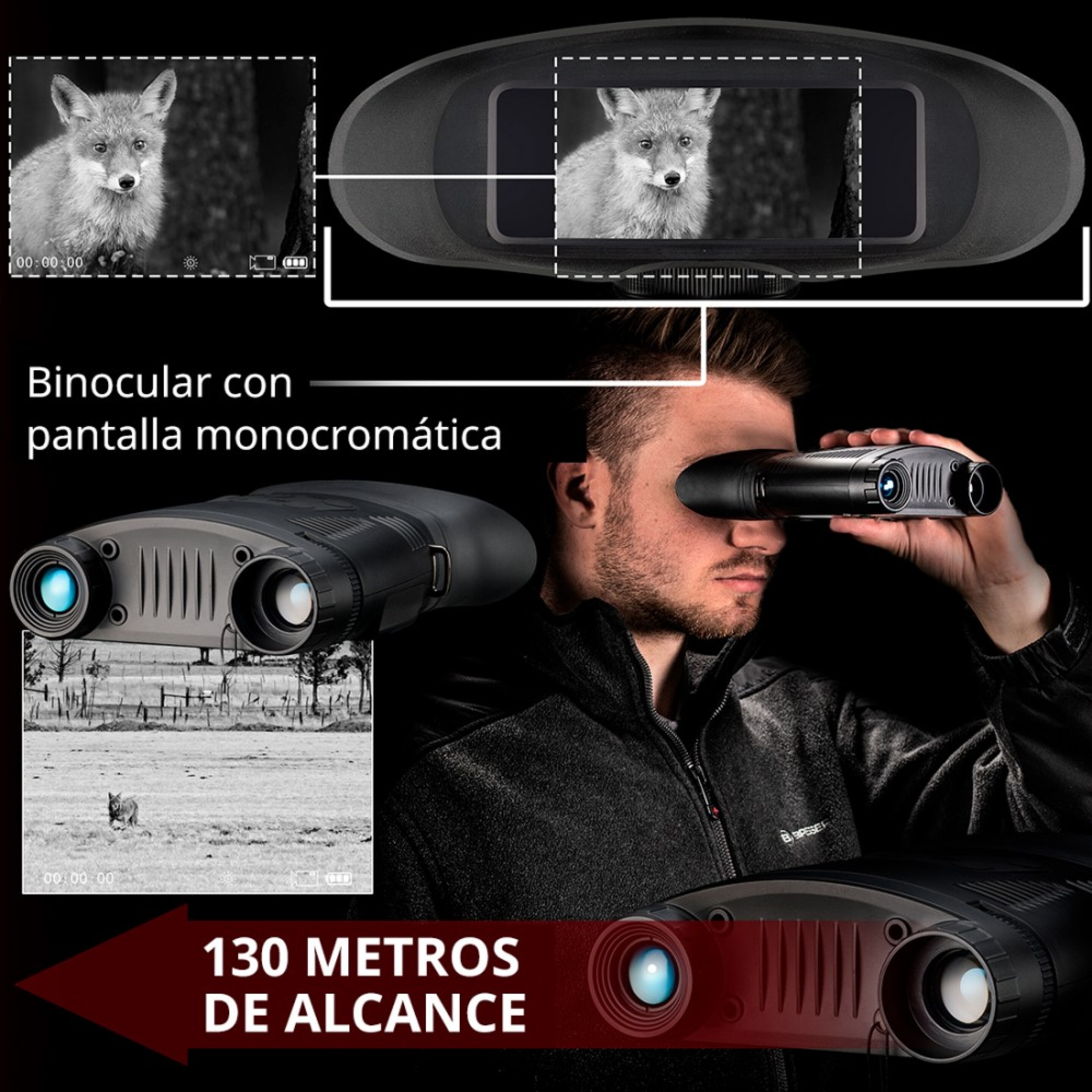 Visão Nocturna Digital Binocular 3,5x M National Geographic Monochrome Capture