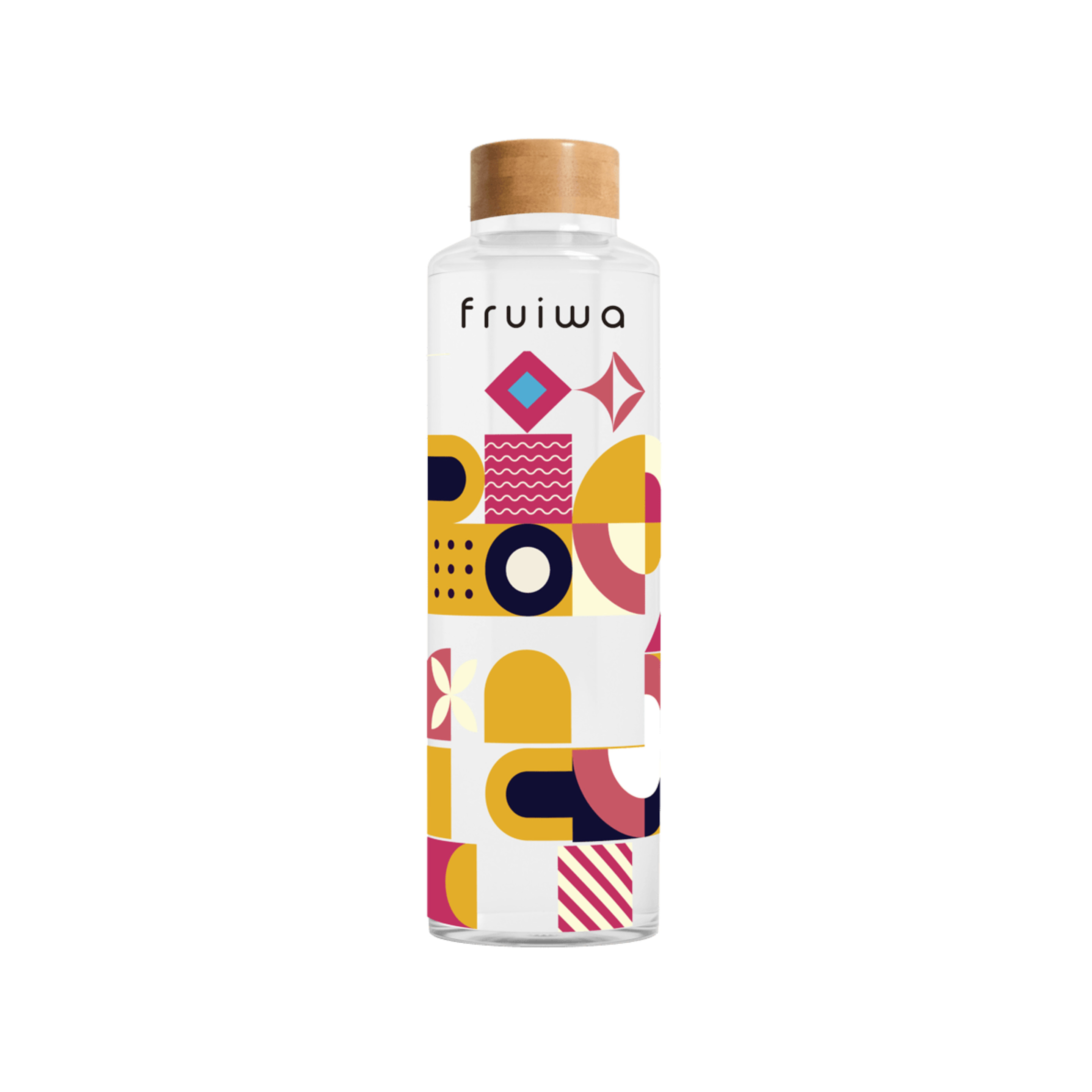 Botella De Vidrio 500 Ml Fruiwa Geometric Orange