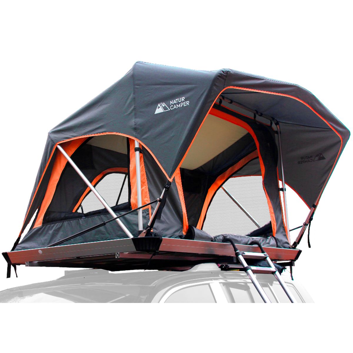 Tenda Naturcamper T1000 Para Carro, Suv, 4x4 Ou Van Berlingo, Estilo Parceiro - naranja-negro - 