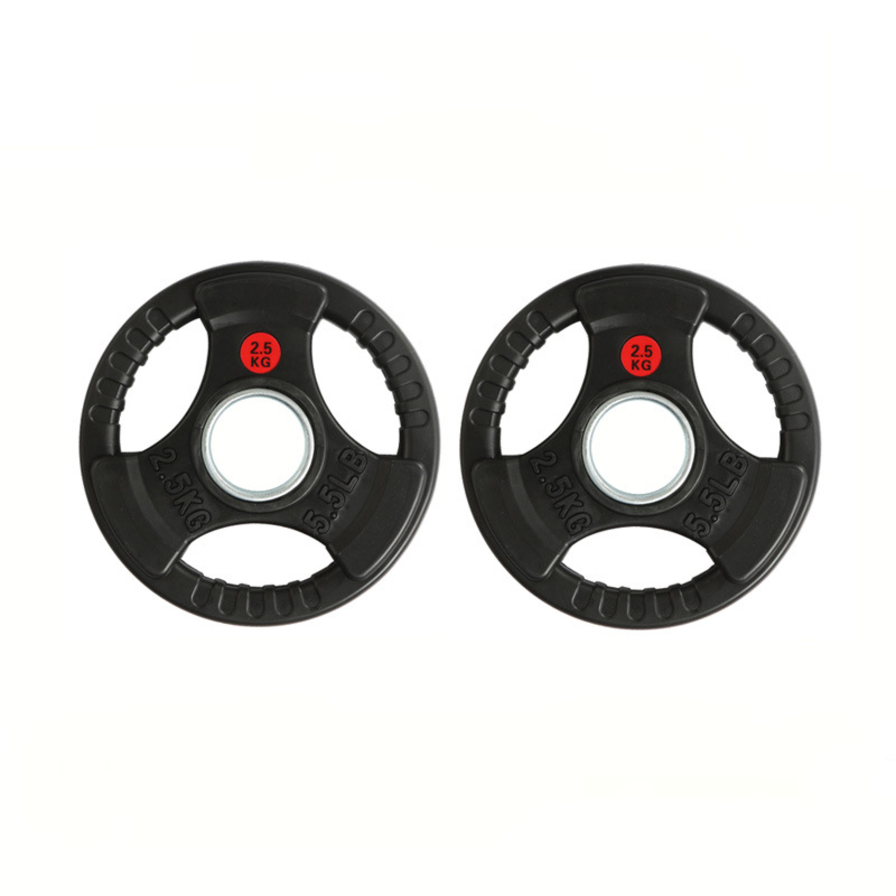 Set De 2 Discos De Goma 3 Asas 50mm Fitness Tech 2.5 Kg - negro - 