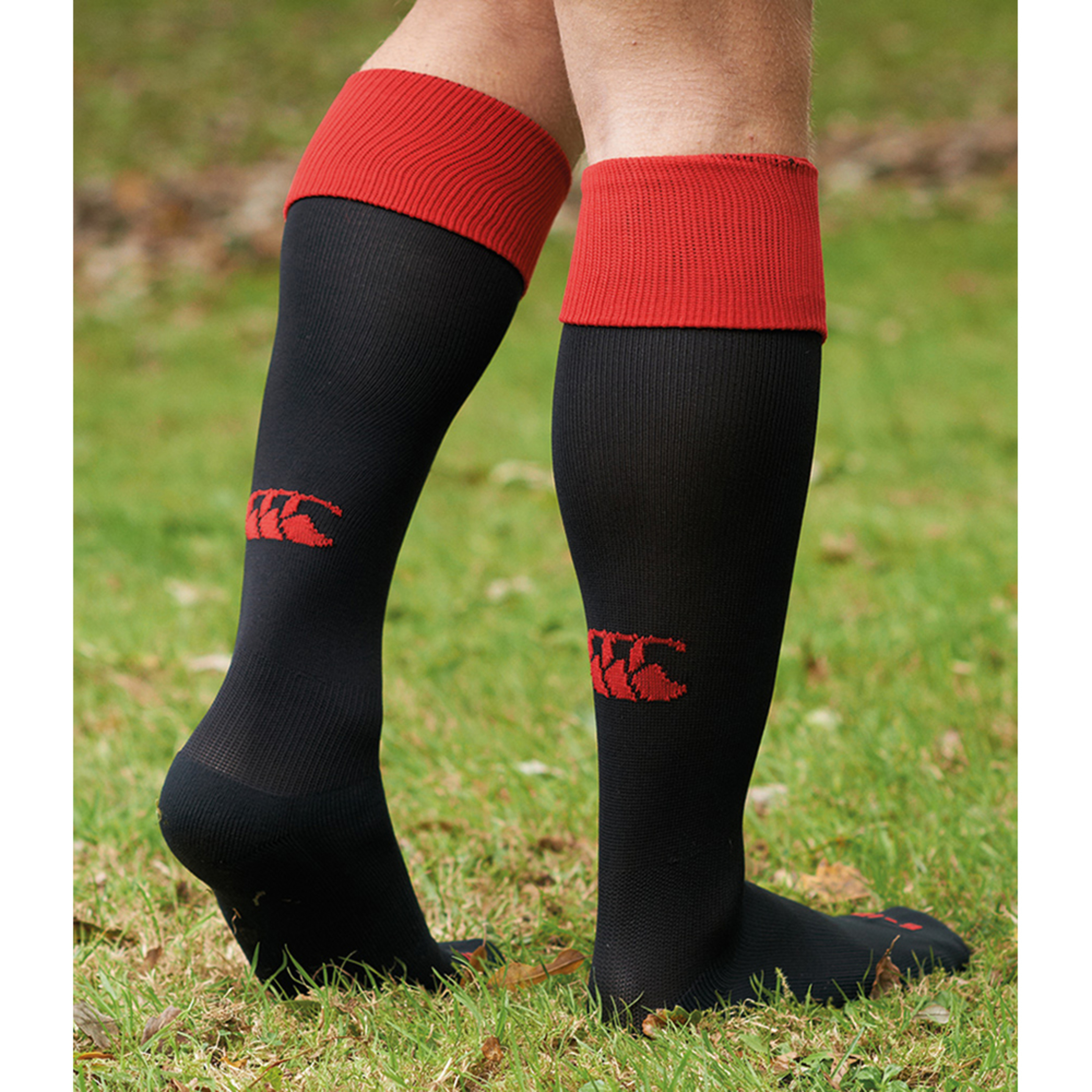 Calcetines Medias Para Entrenamiento Rugby/fútbol/hockey Canterbury Clothing - Negro/Rojo  MKP