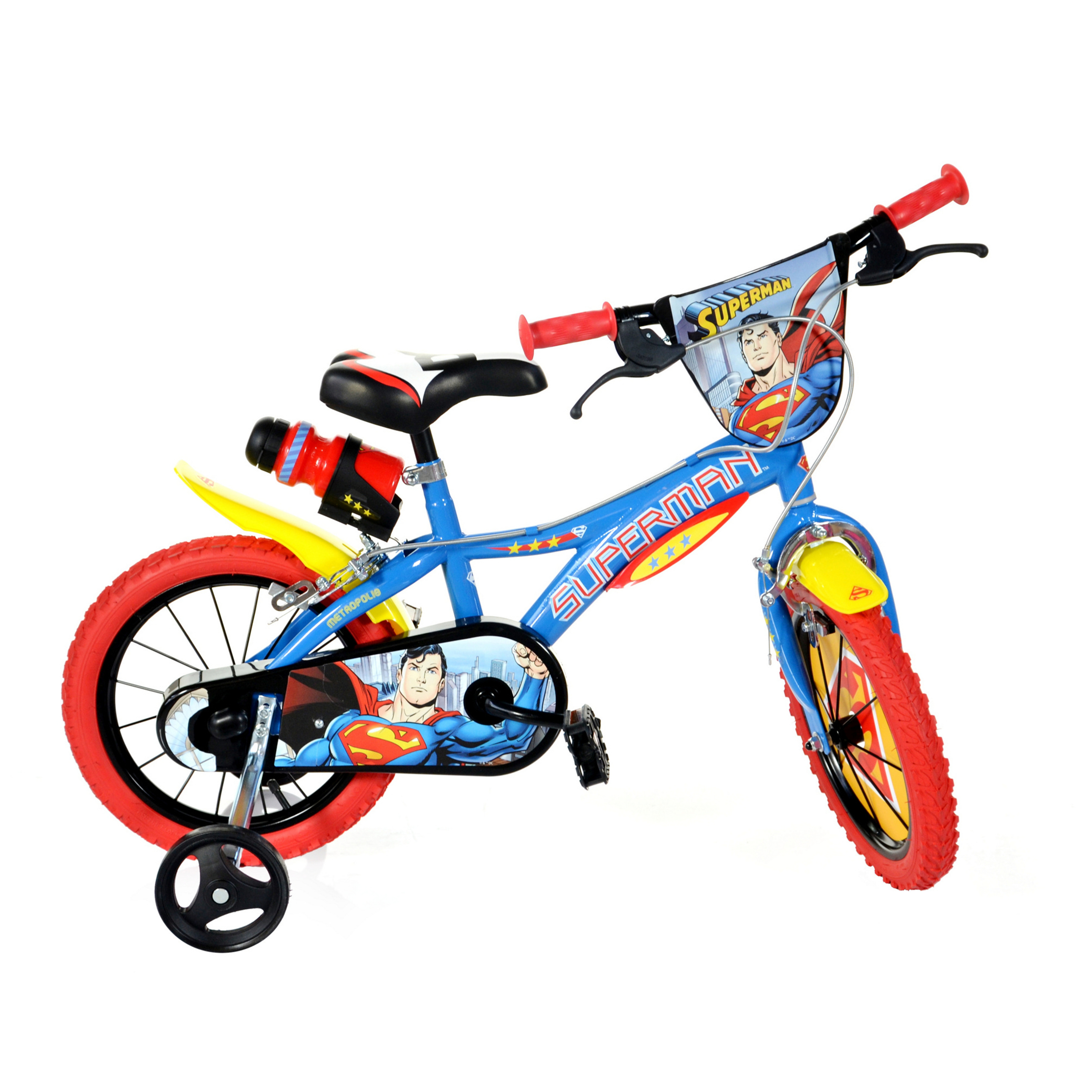 Bicicleta Infantil Superman 16 Pulgadas 5-7 Años - azul - 