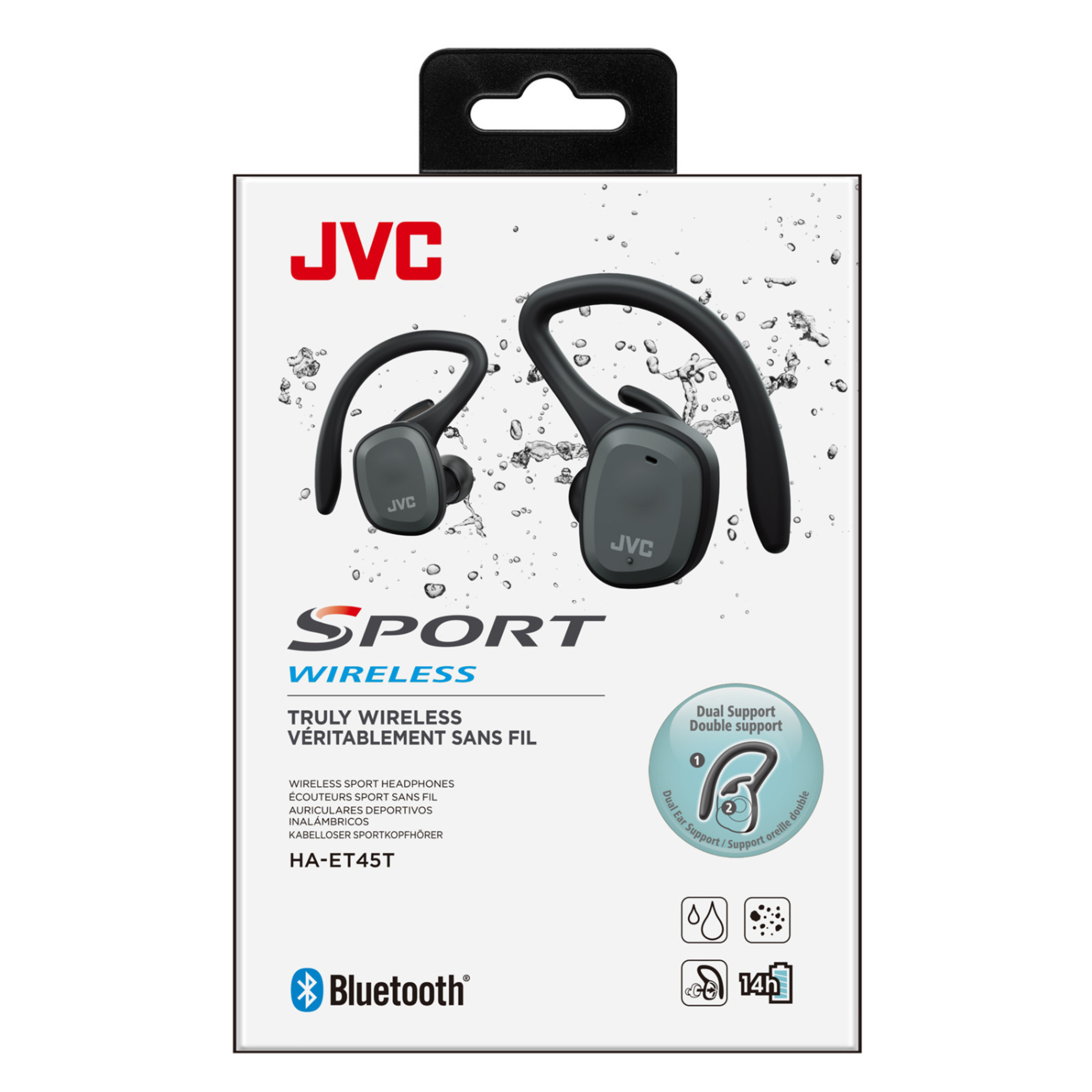 Auriculares Bluetooth Con Micro Jvc Ha-et45t-b-u - Negro - Truewireless, Micro Y Clip 14h Bat  MKP