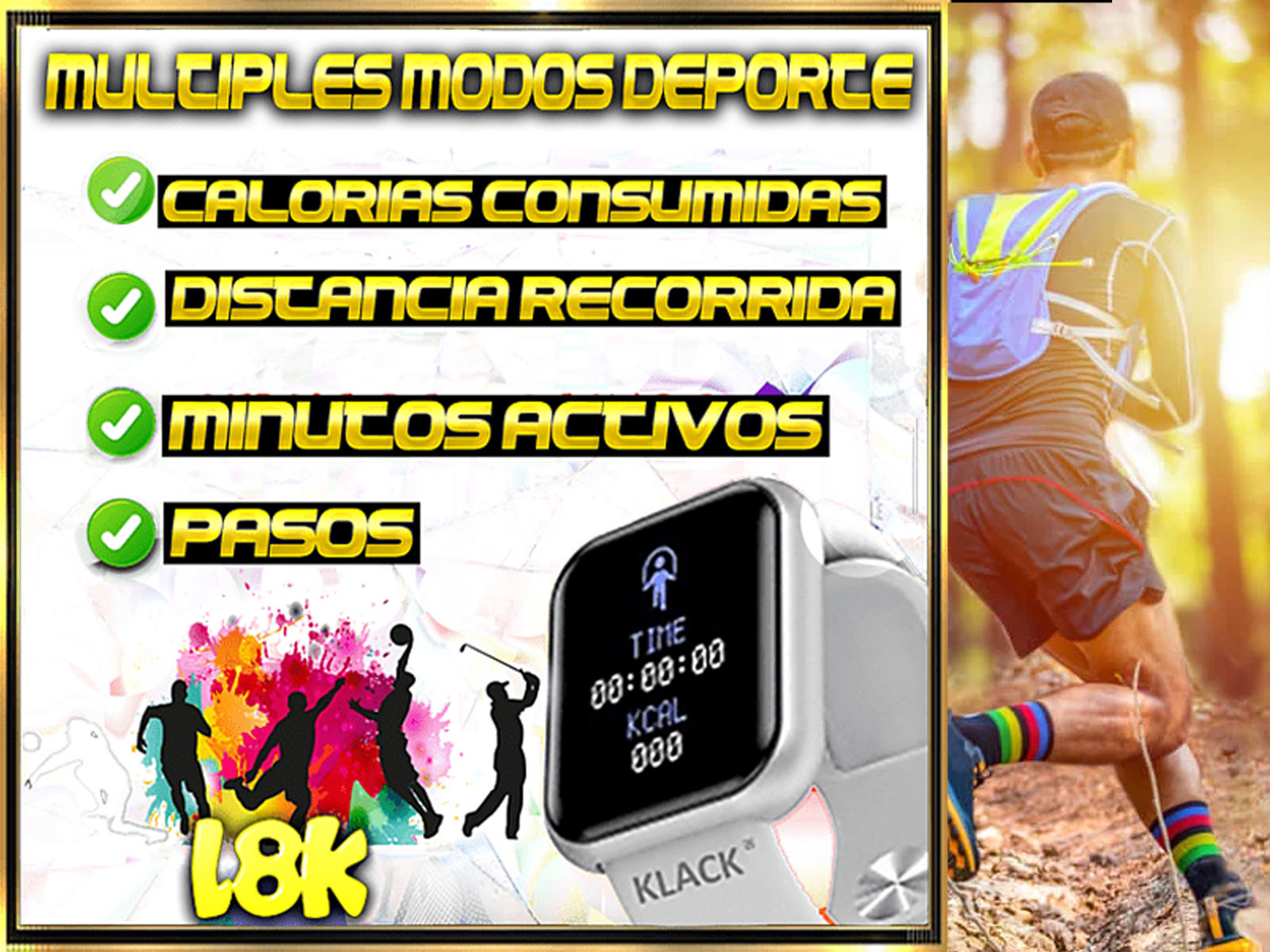 Smartwatch Klack Pulseira Desportiva