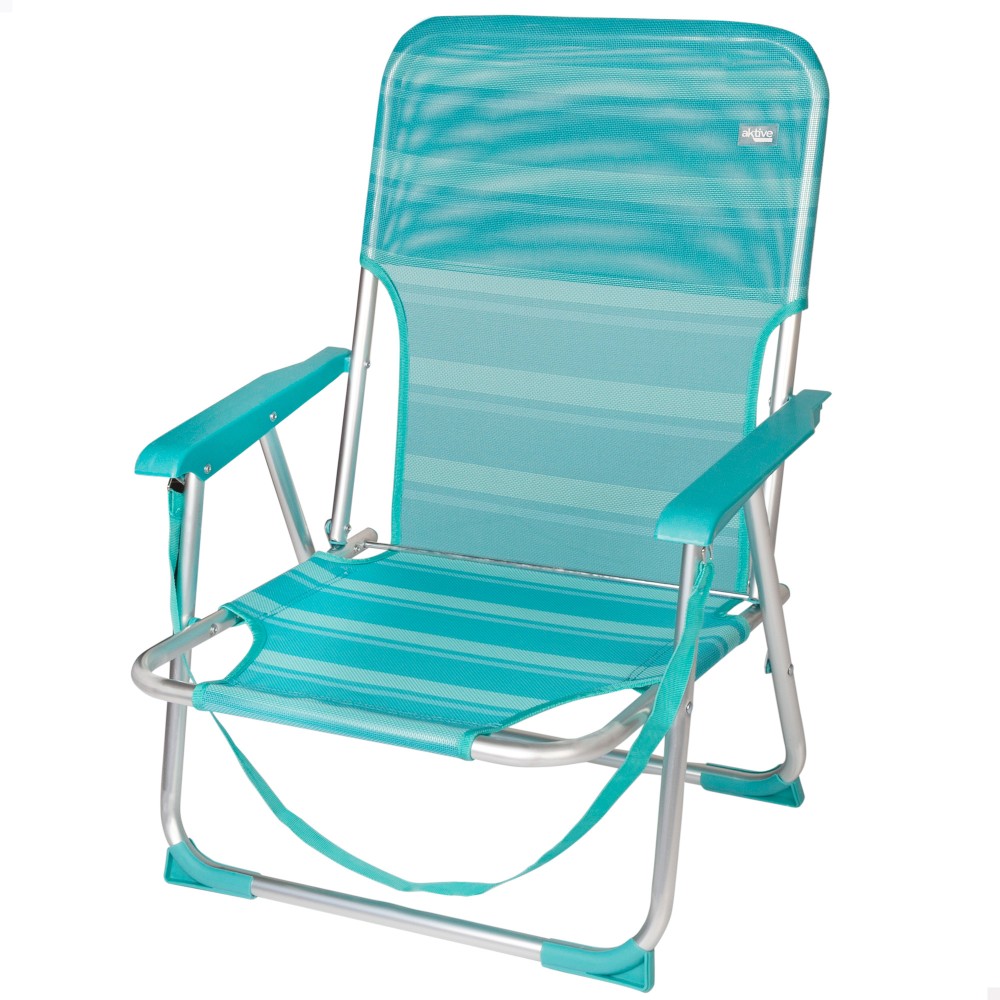 Cadeira Dobrável Fixa Alumínio Aktive Beach - Mediterrâneo - verde - 