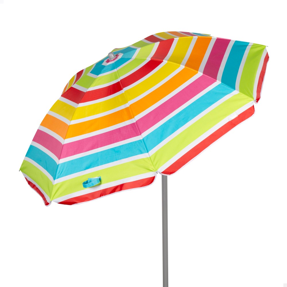 Sombrilla De Playa Inclinable Rayas Multicolor 180 Cm Uv50 Aktive - multicolor - 