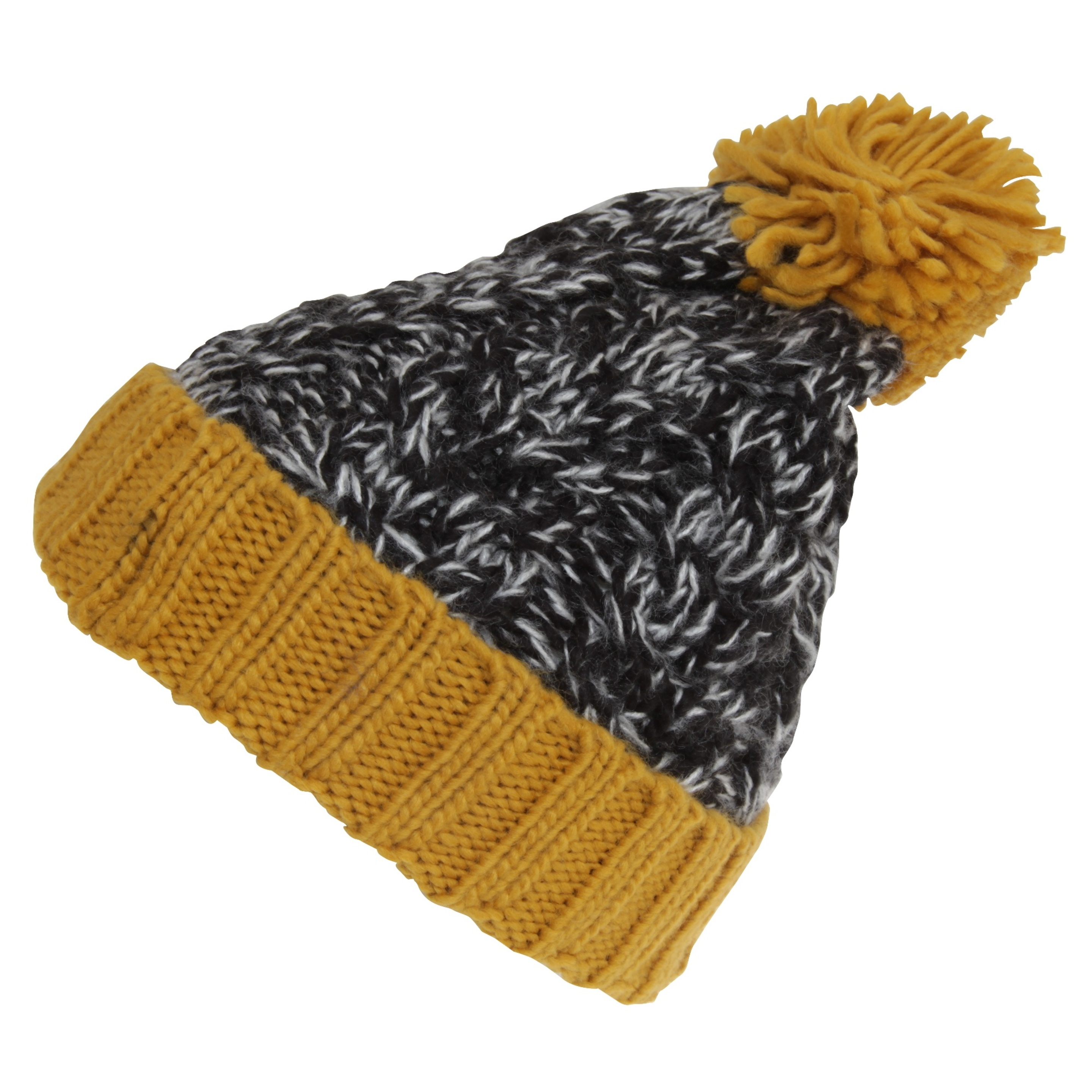 Gorro Infantil De Punto Con Pompón Universal Textiles (Negro)