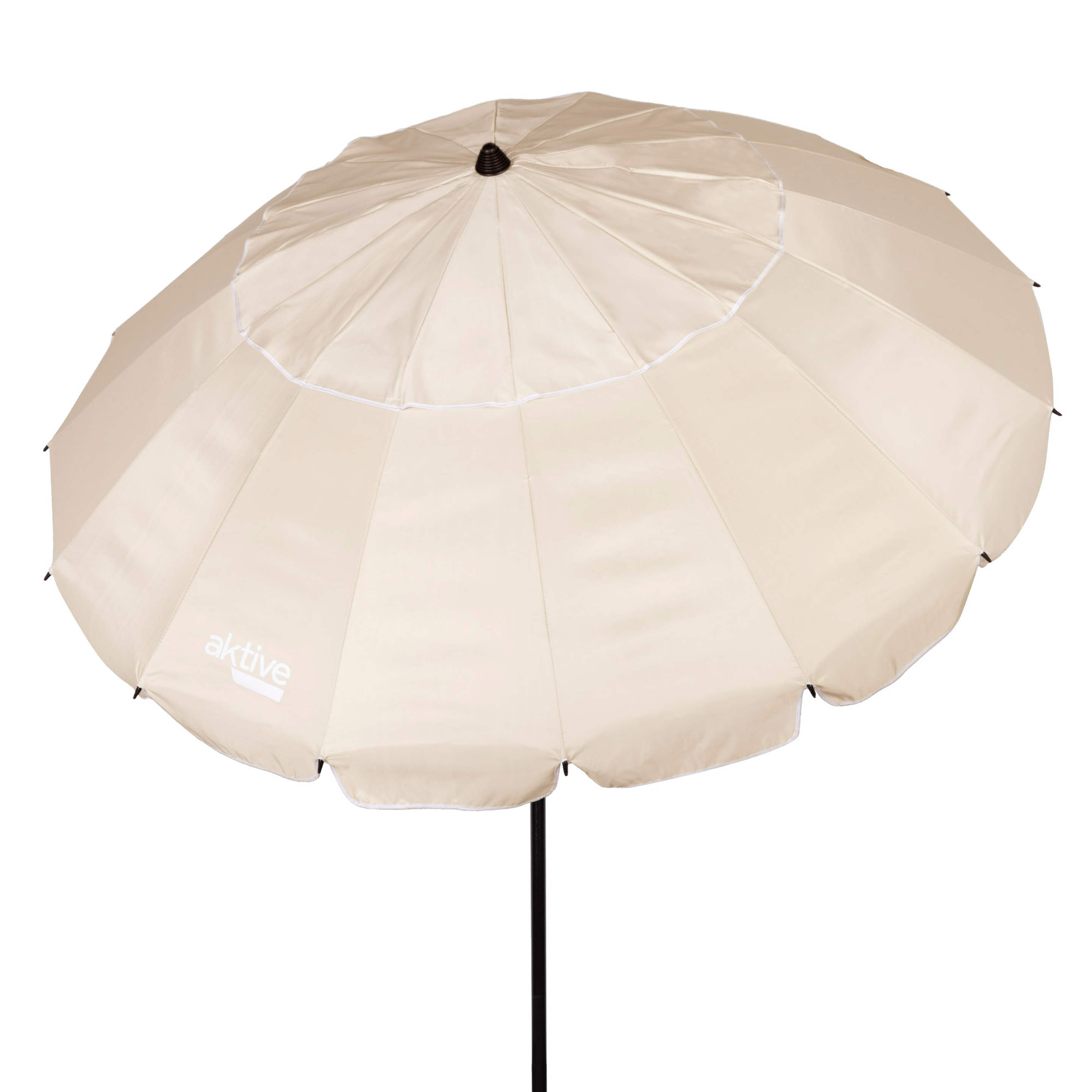 Guarda-chuva De Praia Corta-vento Ø195 Cm Creme C/mastro Basculante Aktive - beige - 