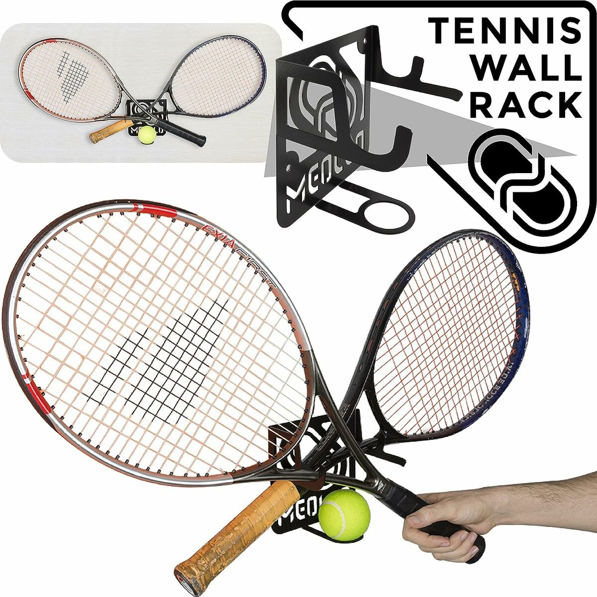 Soporte De Pared Para Raquetas De Tenis Meollo (2 Unidades)