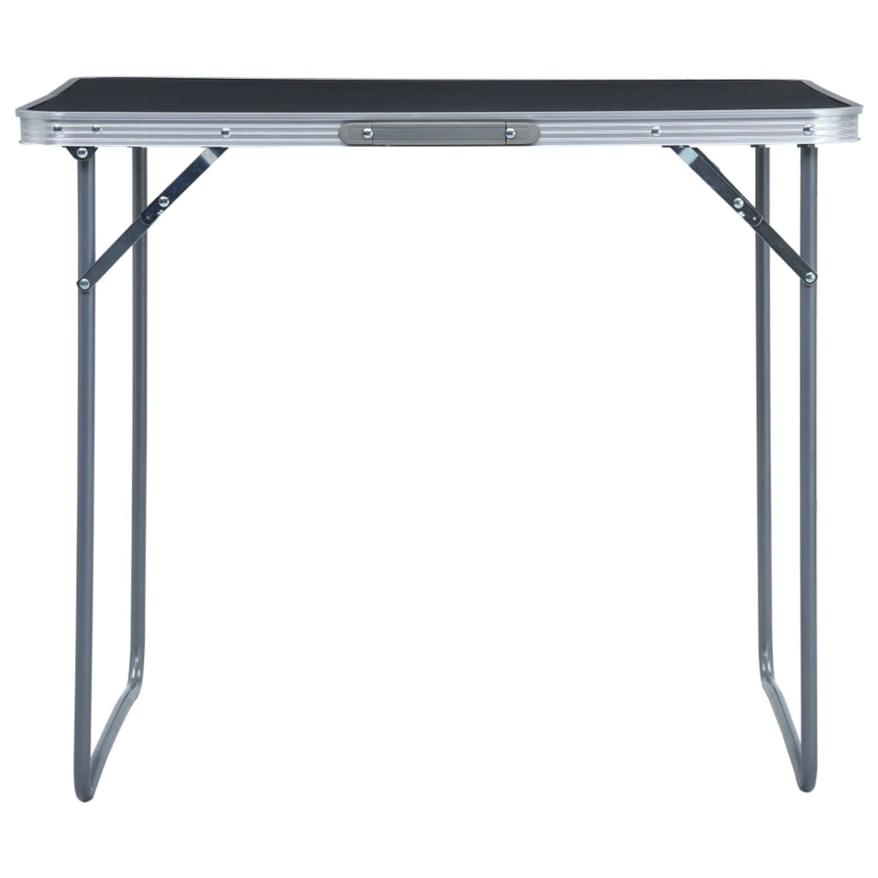 Vidaxl Mesa De Camping Plegable Estructura Metálica Gris 80x60 Cm