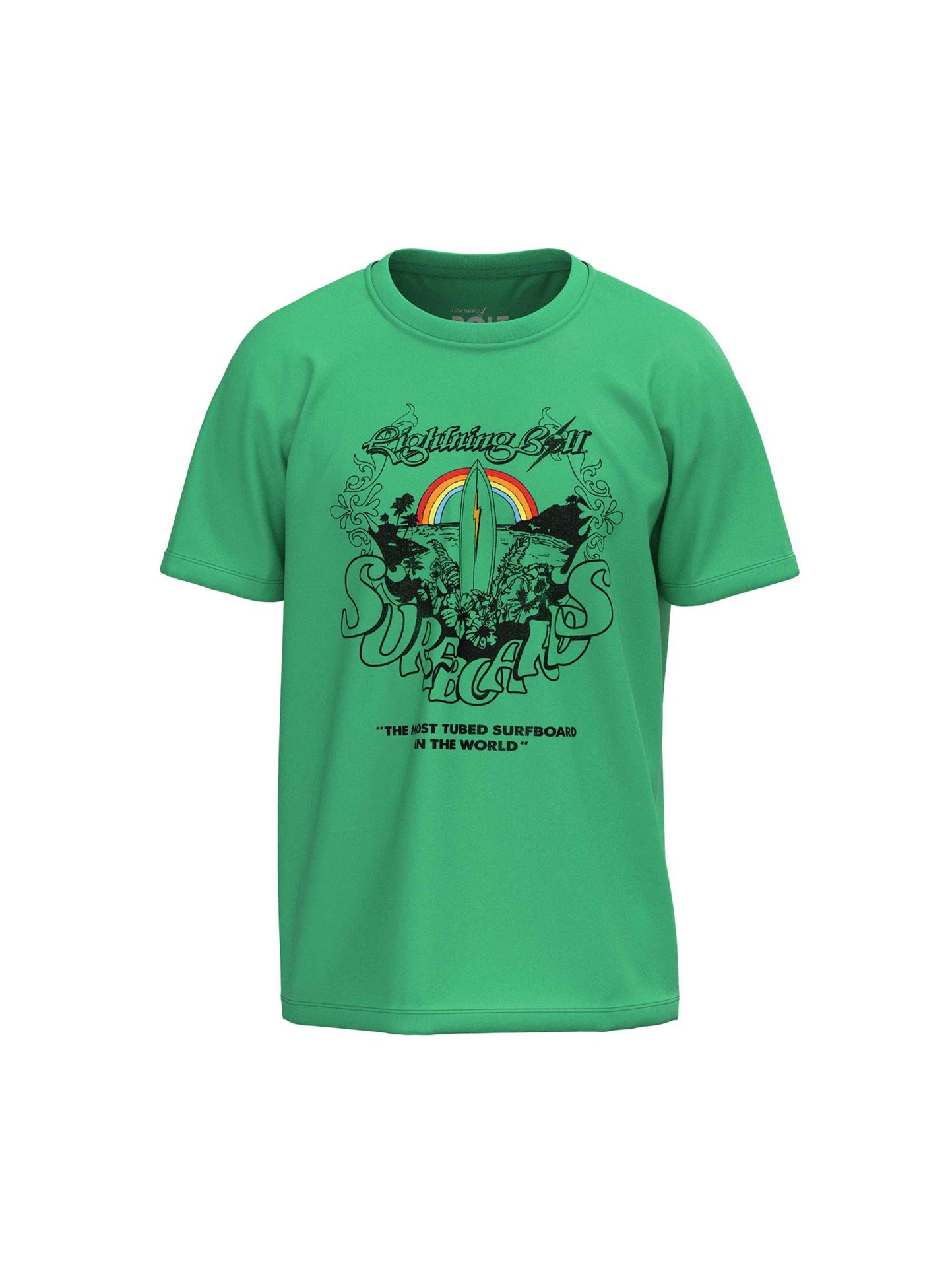 Camiseta De Manga Corta Lightning Bolt Tubed Surfboards T-shirt - verde - 