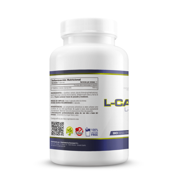 L-carnitina L-tartrato - 90 Cápsulas Vegetales De Mm Supplements