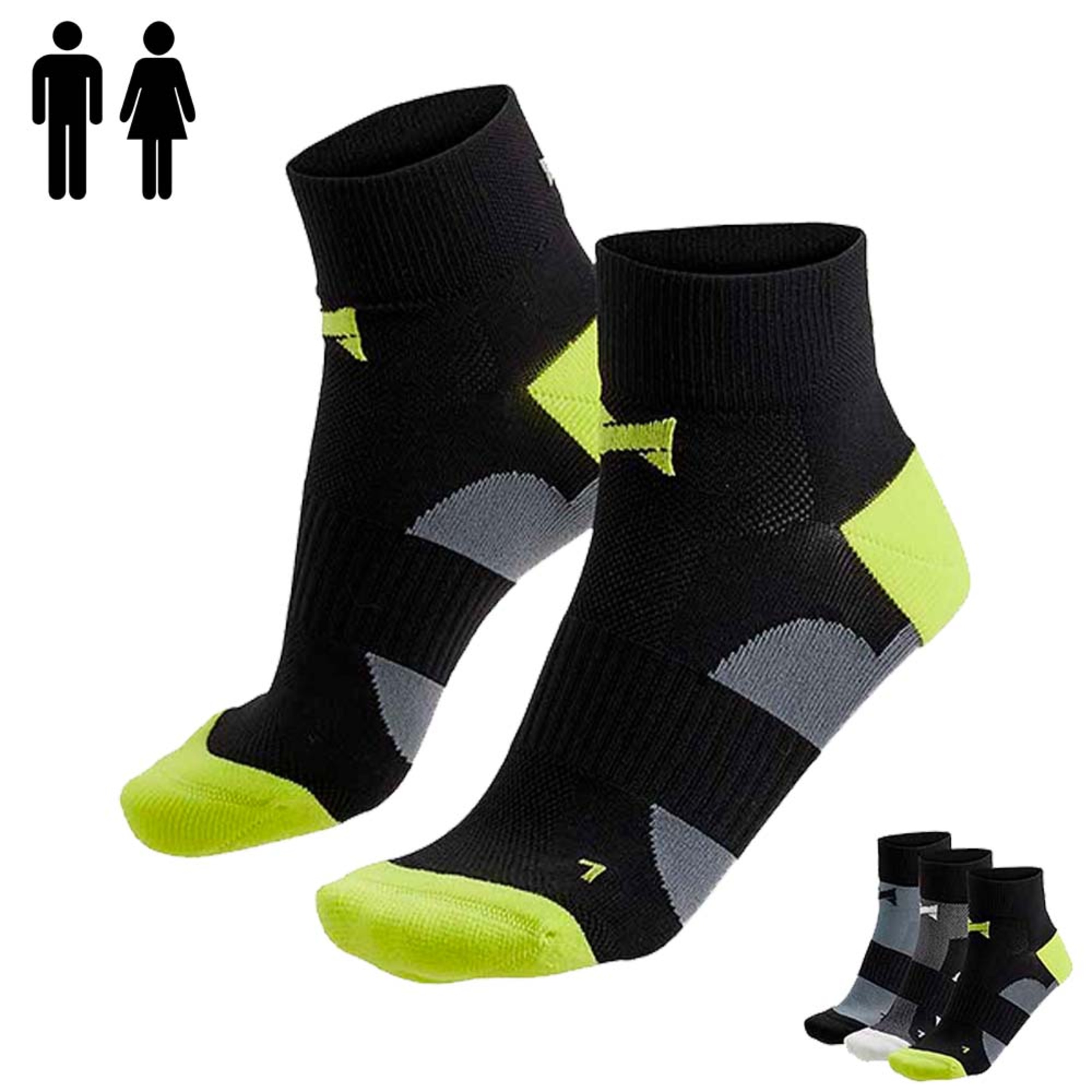 Paquete 3 Pares De Calcetines Xtreme Sockswear De Ciclismo - Negro - Reflector En La Parte Trasera  MKP