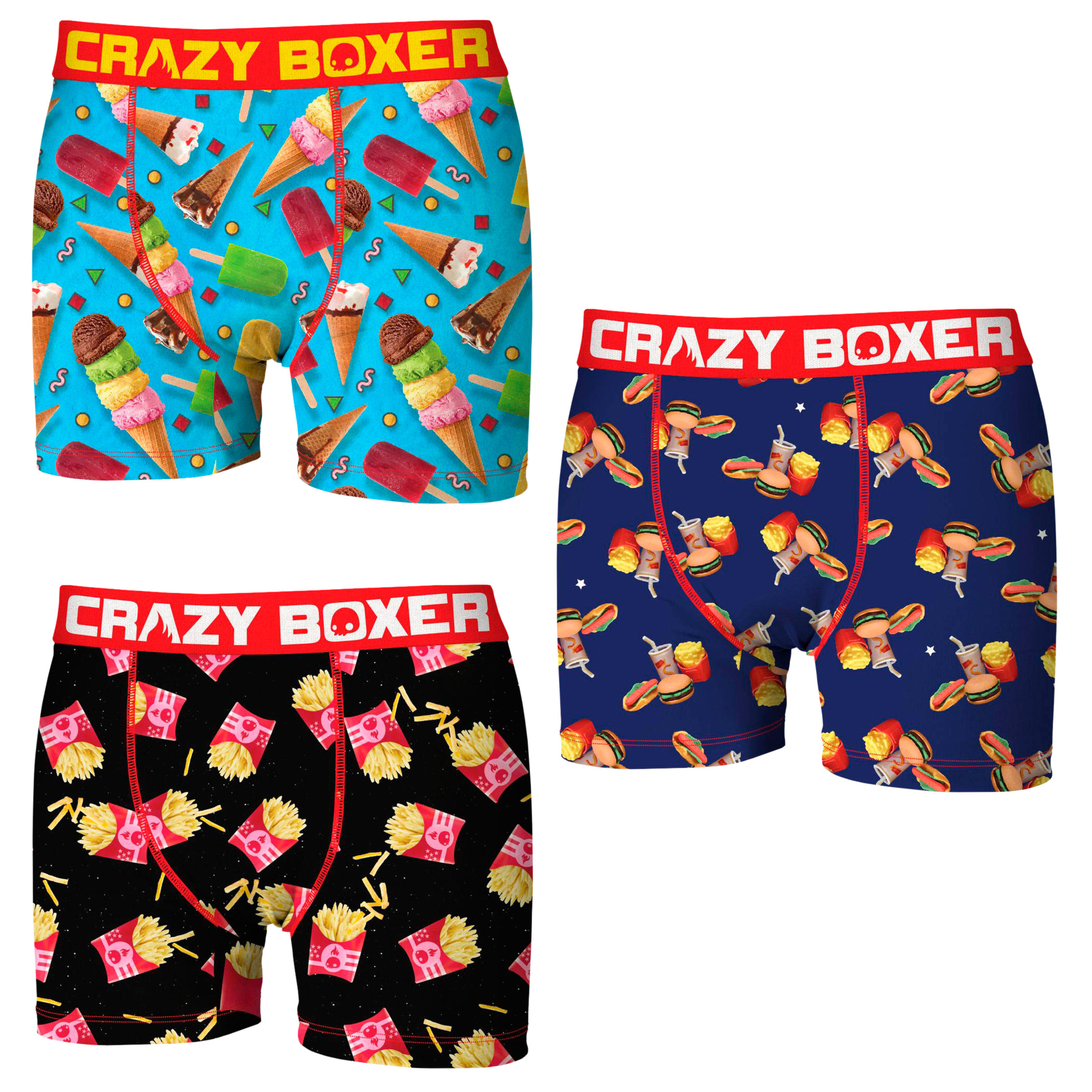 Pack 3 Calzoncillos Comida Crazy Boxer