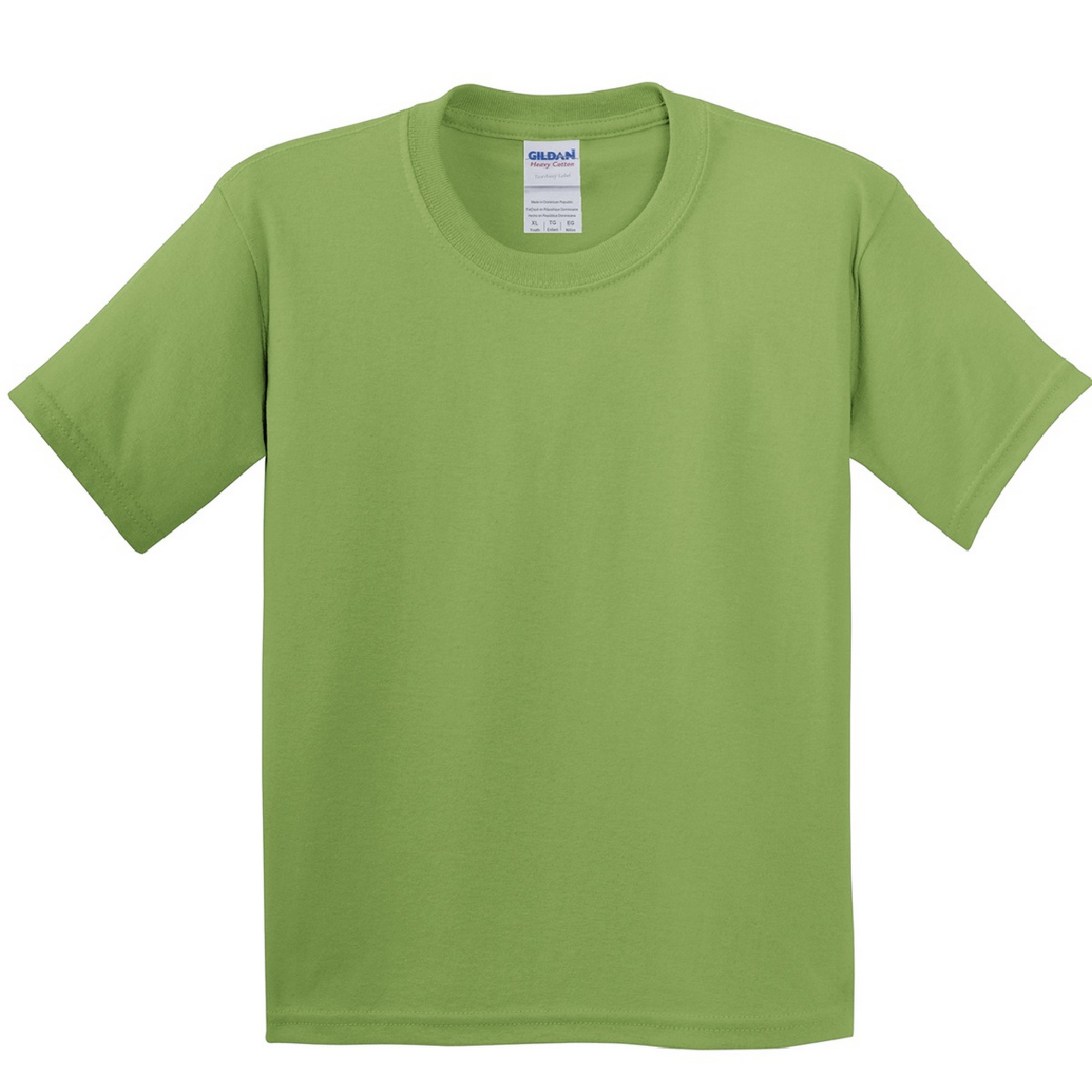Camiseta Básica De Manga Corta Con Algodón Grueso (paquete De 2) - verde-manzana - 