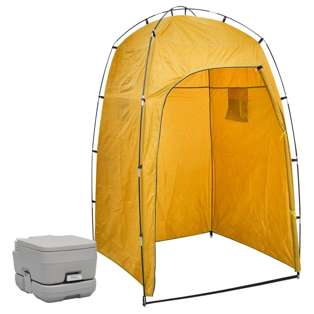 Inodoro Portátil Para Camping Con Carpa 10 L Vidaxl - amarillo - 