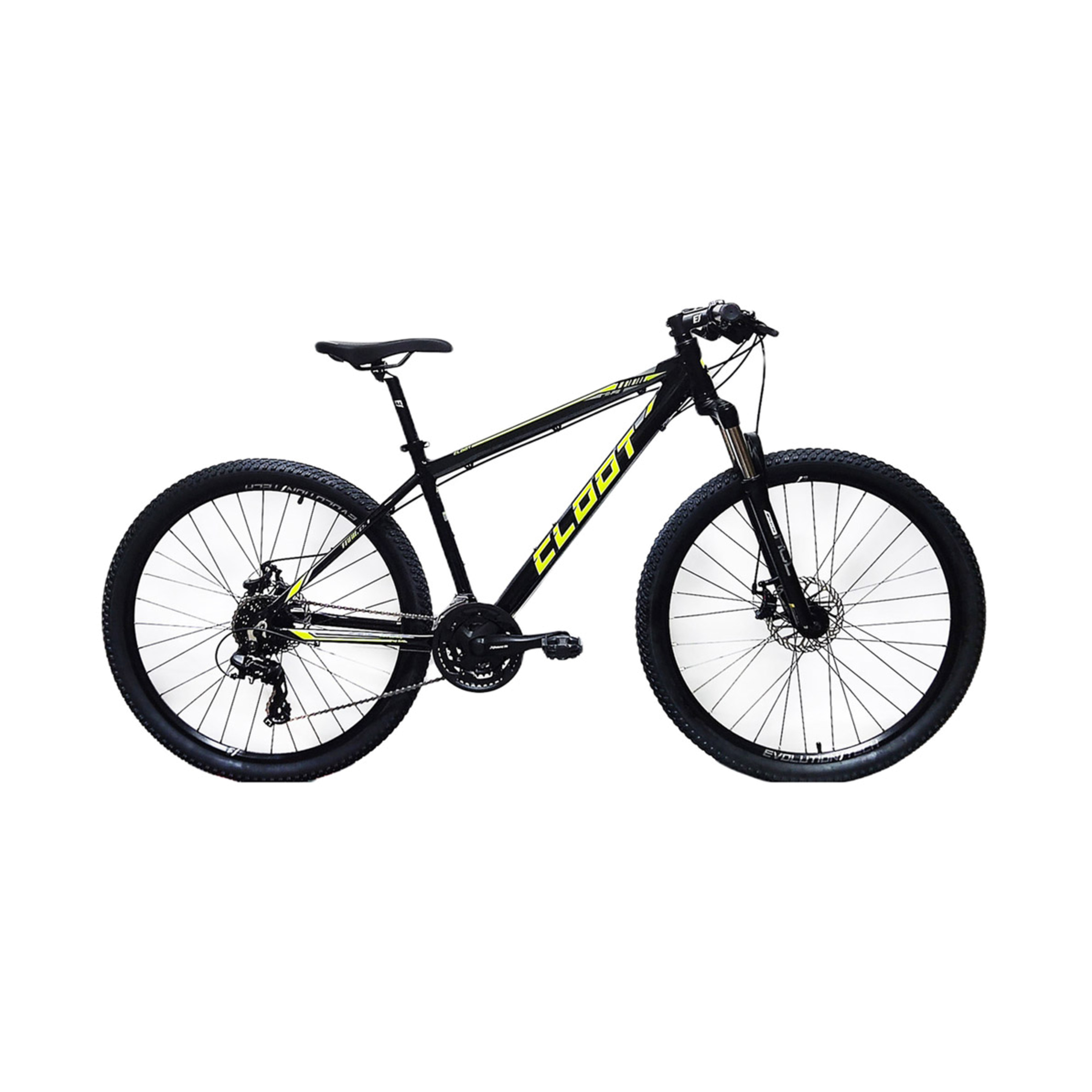 Bicicleta Btt 27,5" Cloot Sport New Trail 2,1 8v - negro-verde-lima - 