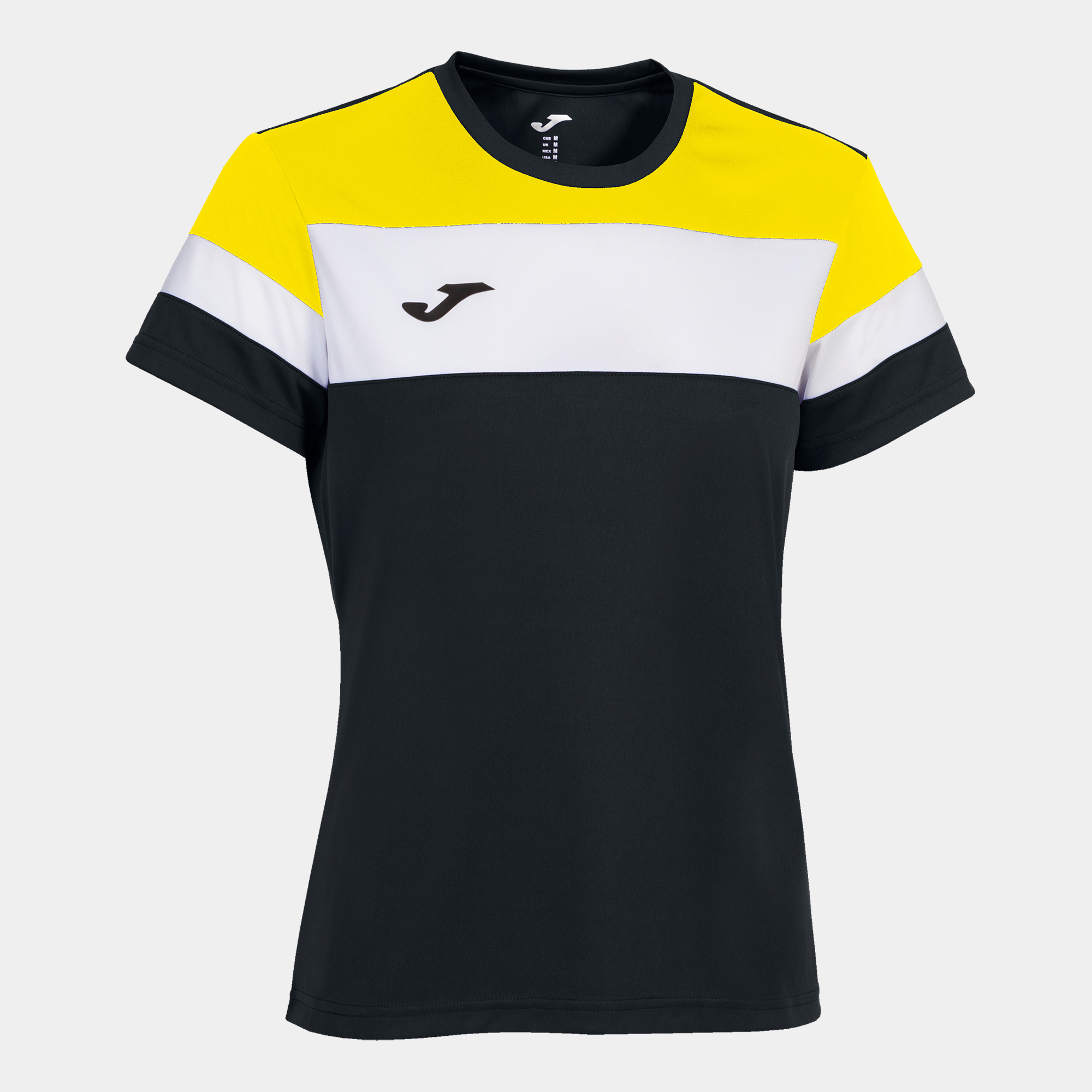 Camiseta Manga Corta Joma Crew Iv Negro Amarillo Blanco