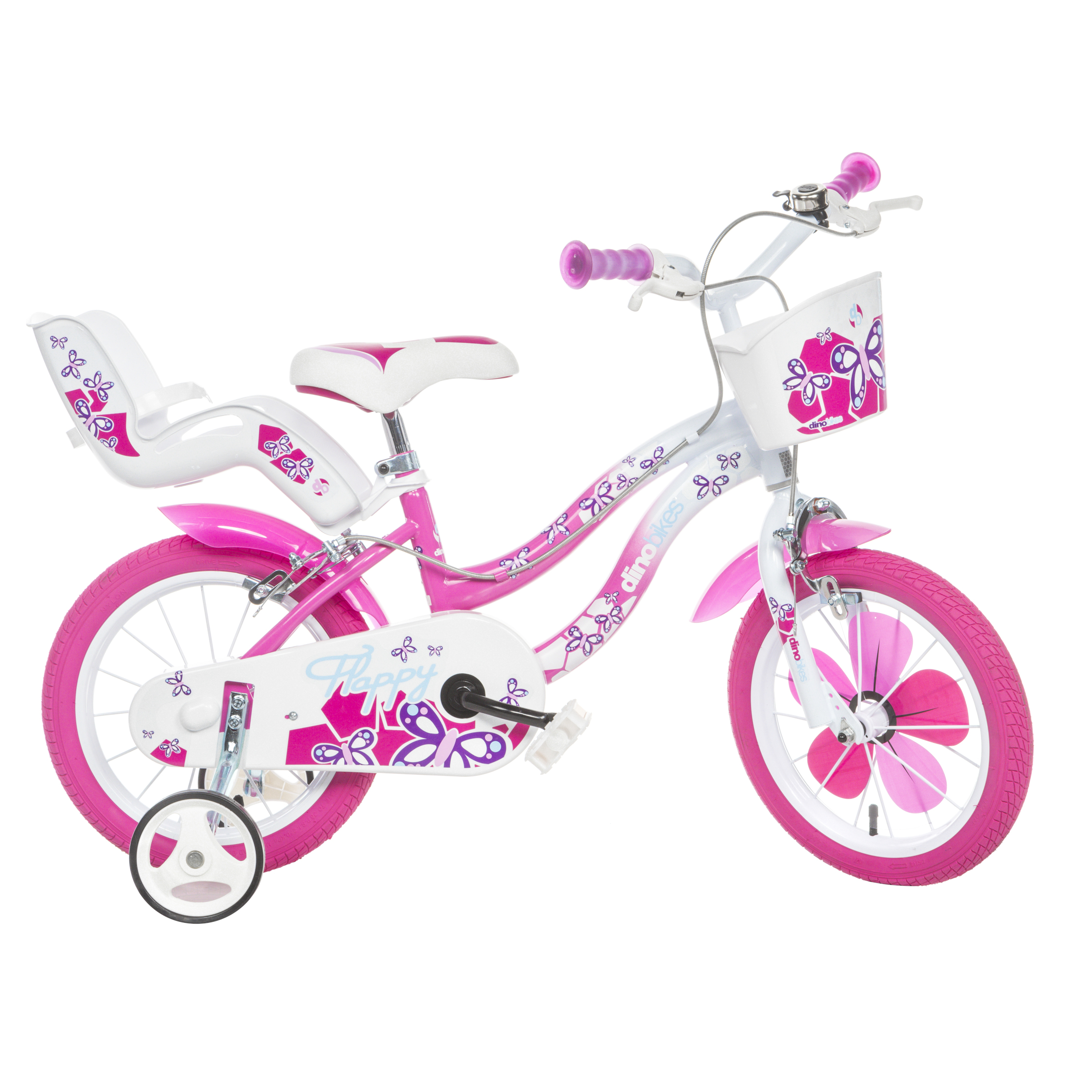 Bicicleta De Criança 16 Polegadas Flappy 5-7 Anos - rosa - 