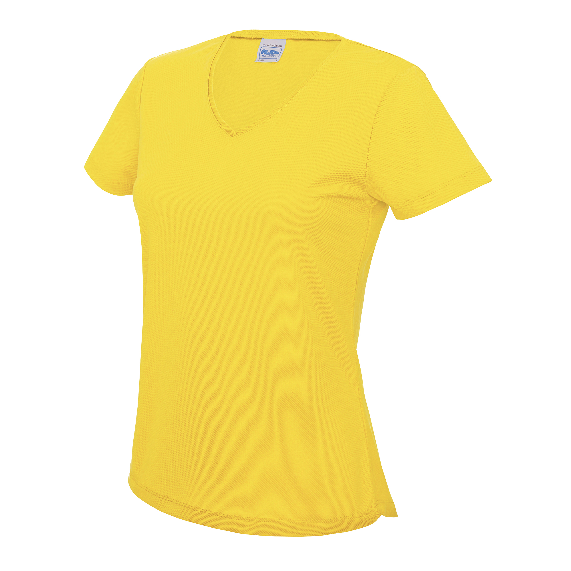 T-shirt Com Decote Em V Awdis - Amarelo | Sport Zone MKP