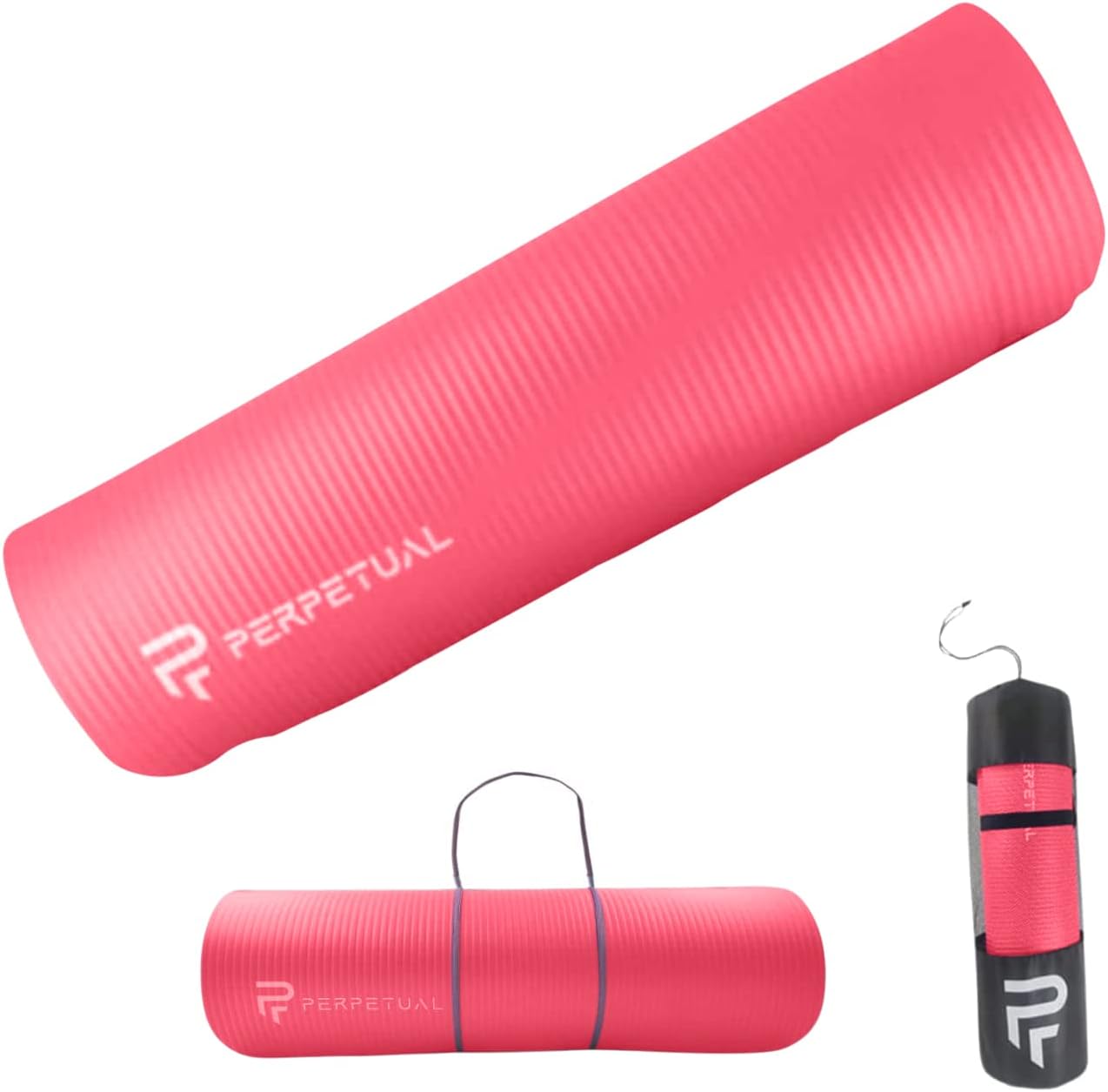 Esterilla De Yoga Y Pilates Antideslizante De 10mm Perpetual Con Correa Y Bolsa De Transporte - rojo - 