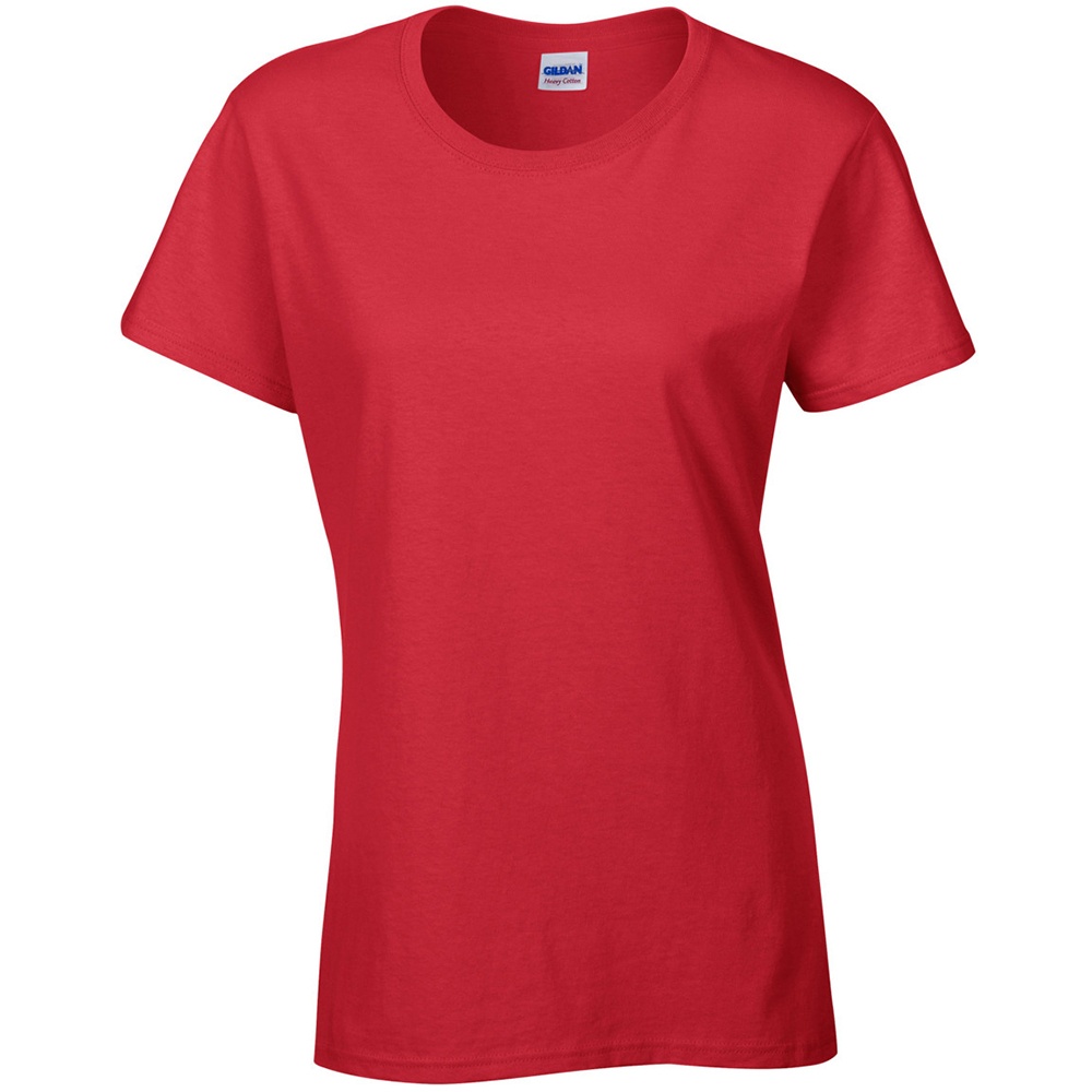 Camiseta De Algodón Grueso De Manga Corta Gildan Missy - rojo - 
