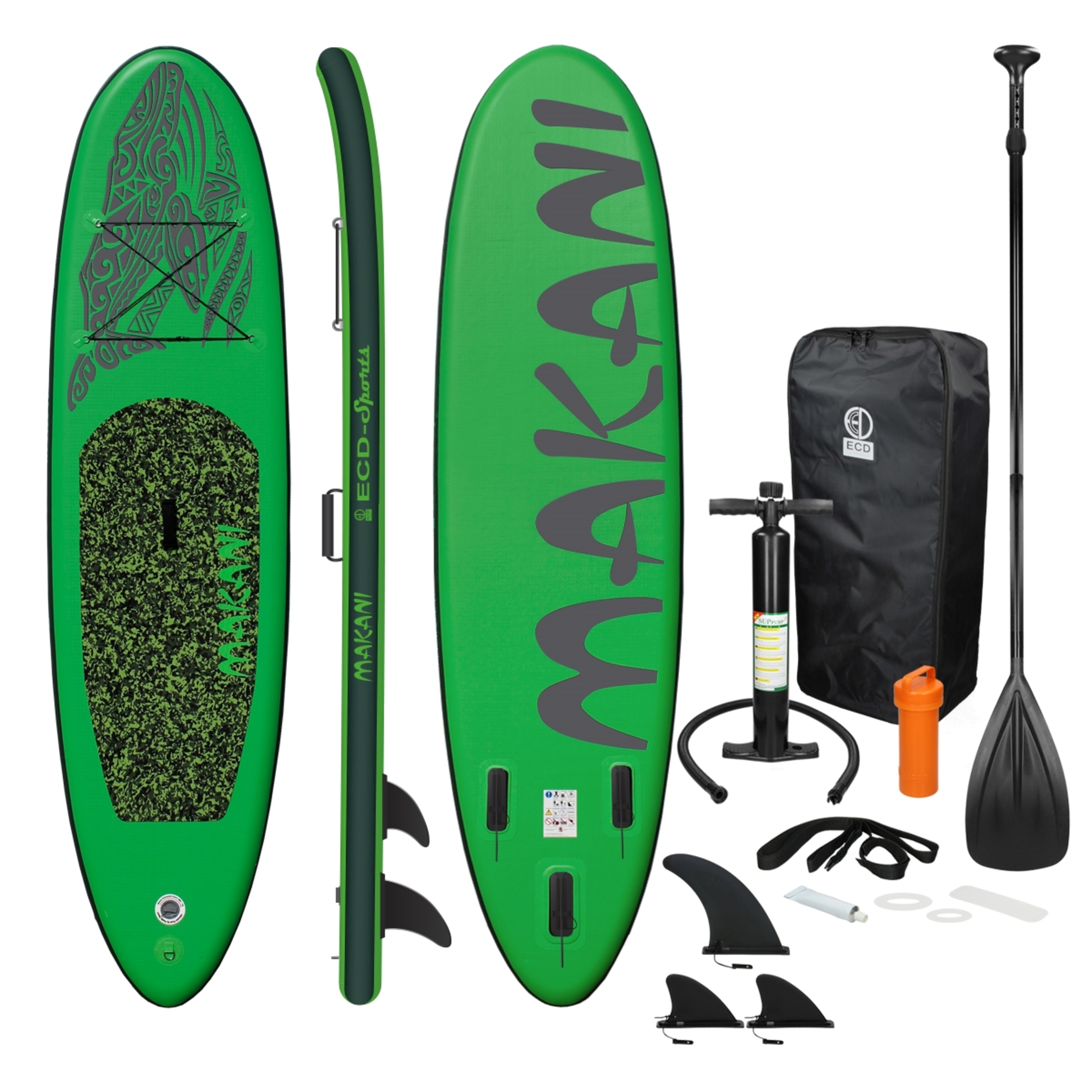 Prancha De Surf Stand Up Makani Tabla Hinchable Sup Verde 320x82x15cm Incluye Accesorios