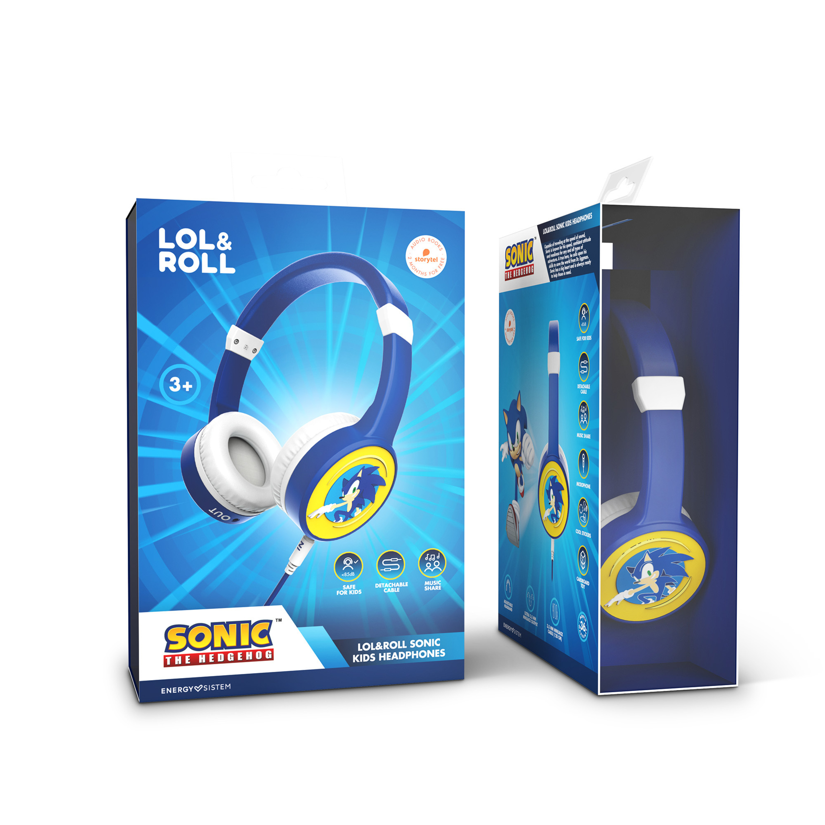 Auscultadores Infantiles Energy Sistem Lol&roll Sonic Kids Headphones Blue