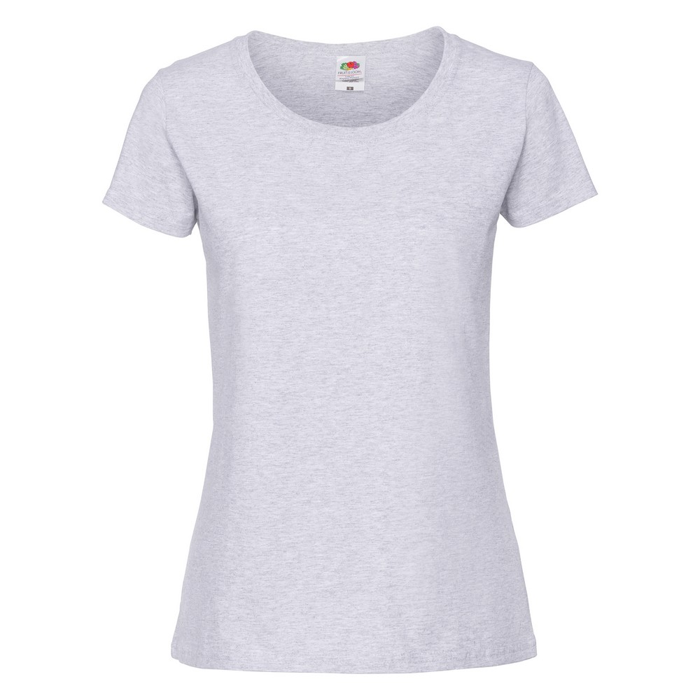 Camiseta Premium Womens/ladies Fit Ringspun Fruit Of The Loom - gris - 