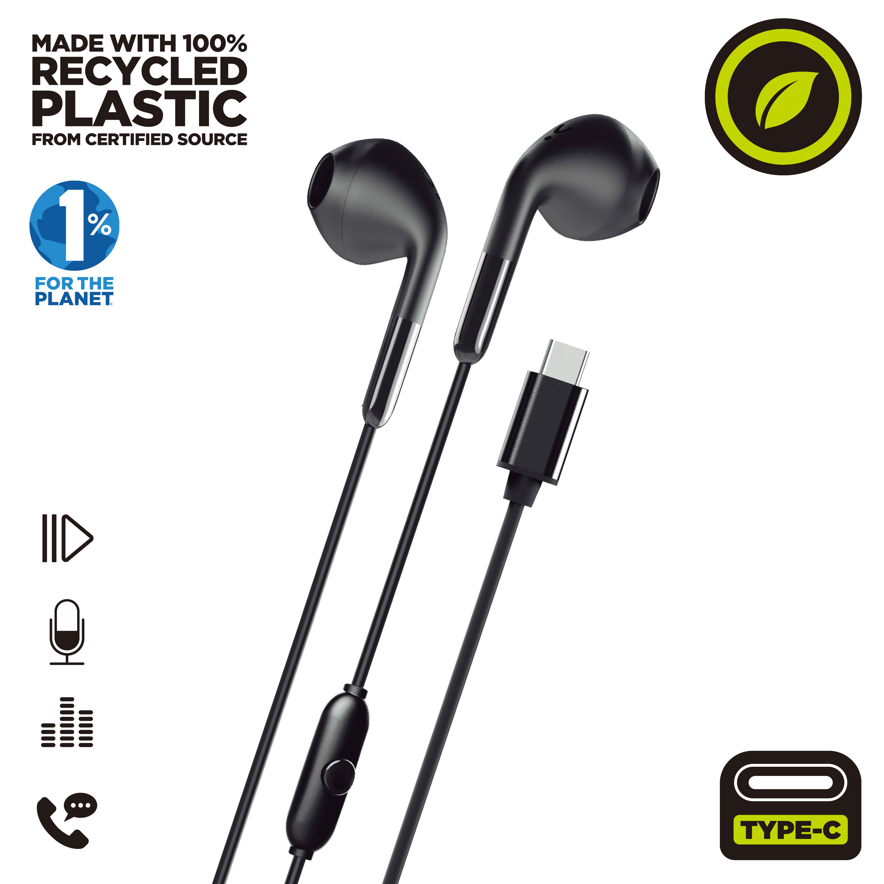 Auriculares Muvit For Charge Estéreo E58 Tipo C